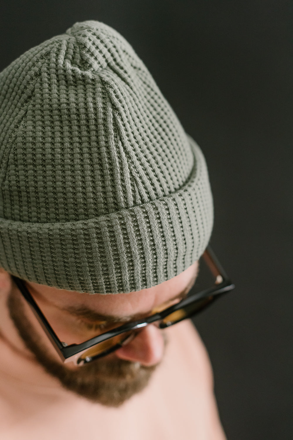 Waffle Knit Cap - 320 Olive