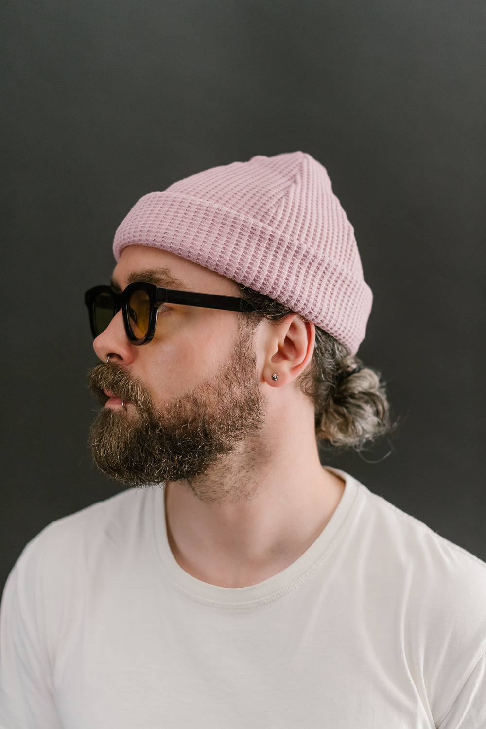 Waffle Knit Cap - 326 Smoky Pink