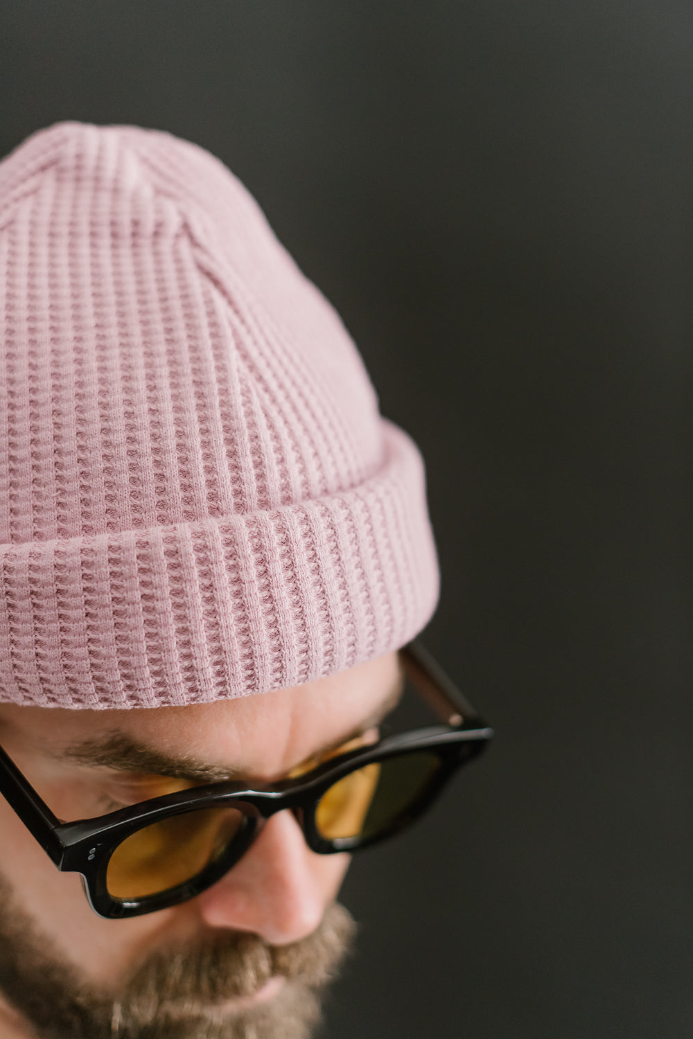 Waffle Knit Cap - 326 Smoky Pink