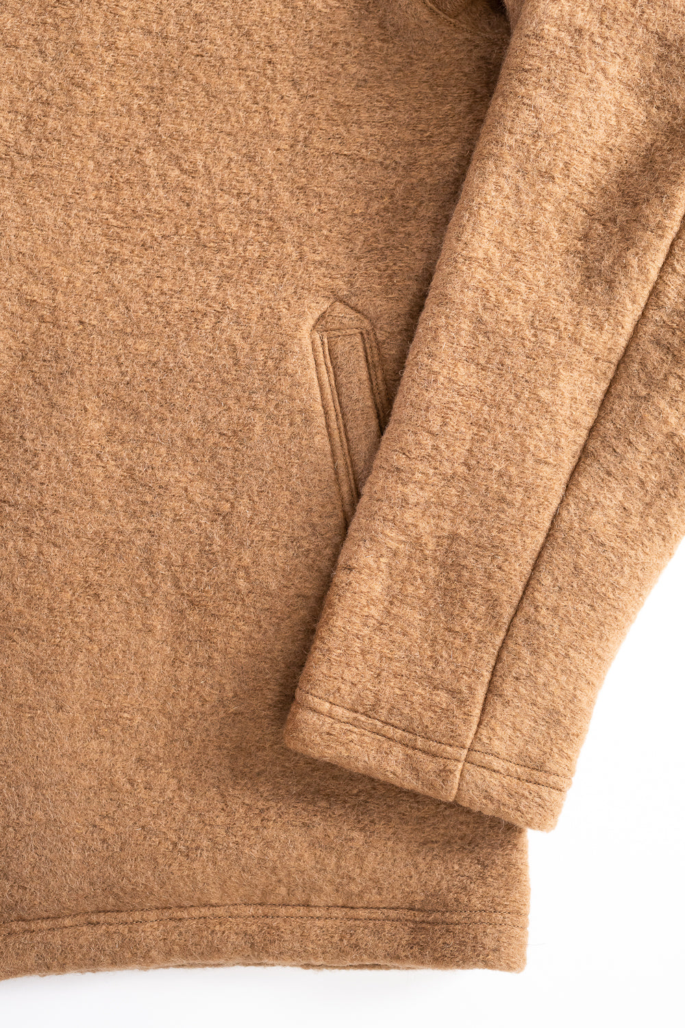 Wool Collarless Jacket - 27 Camel