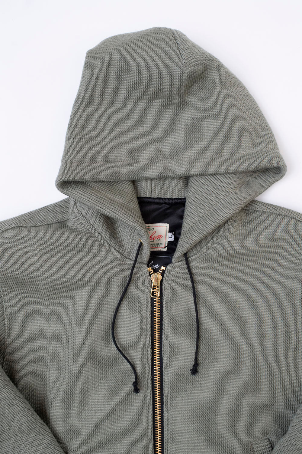 James Dant x Dehen - Full Zip Moto Hoodie - Sage