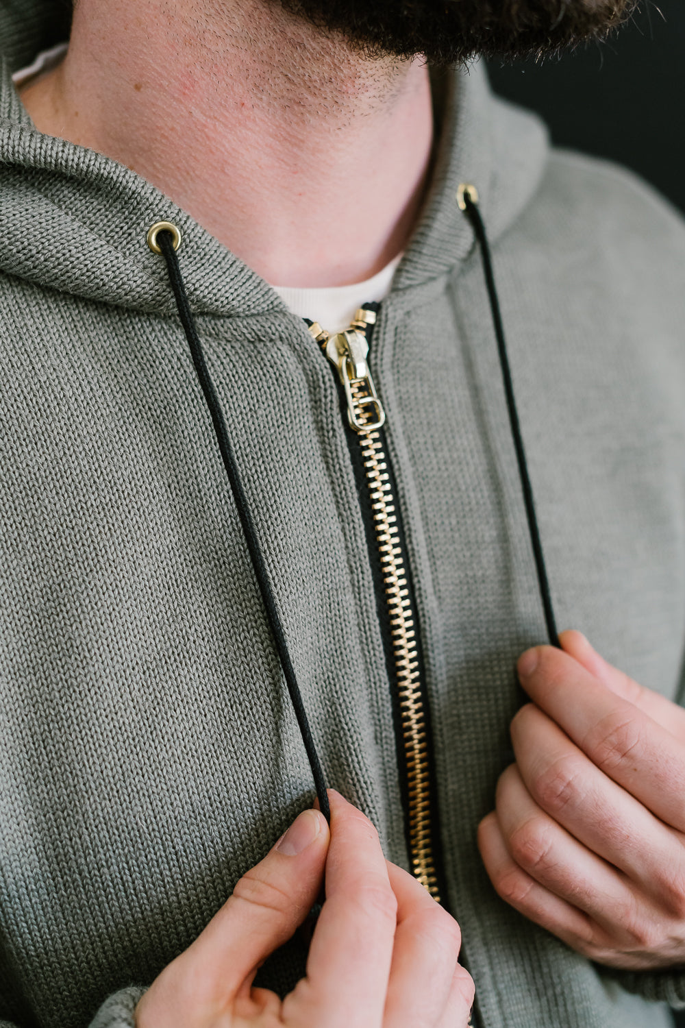 James Dant x Dehen - Full Zip Moto Hoodie - Sage