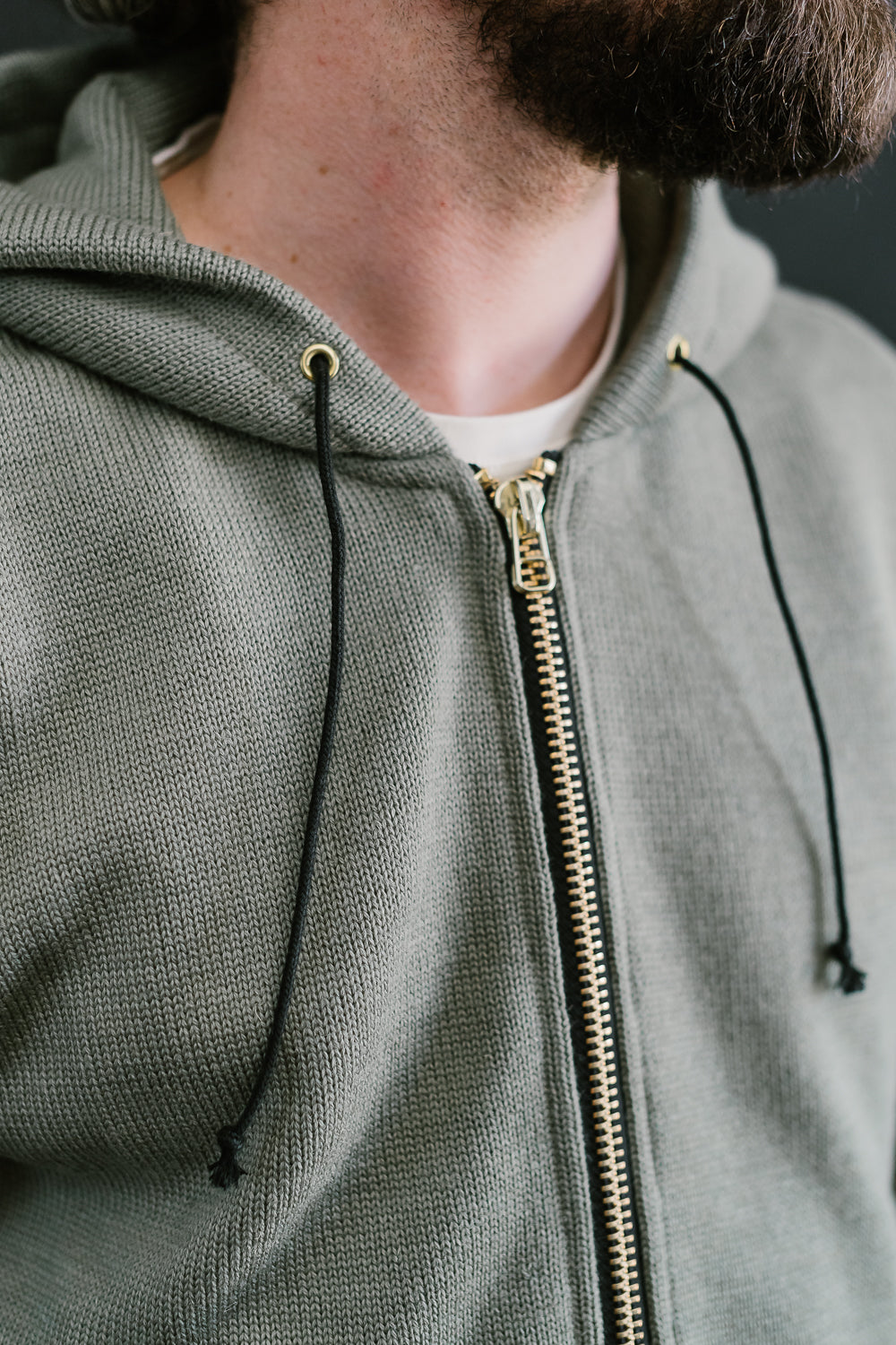 James Dant x Dehen - Full Zip Moto Hoodie - Sage