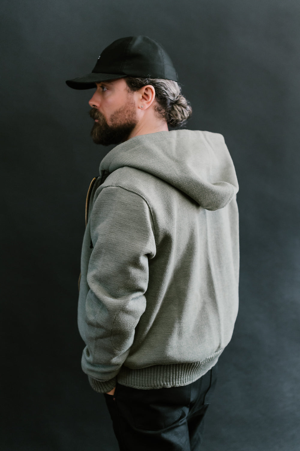 James Dant x Dehen - Full Zip Moto Hoodie - Sage