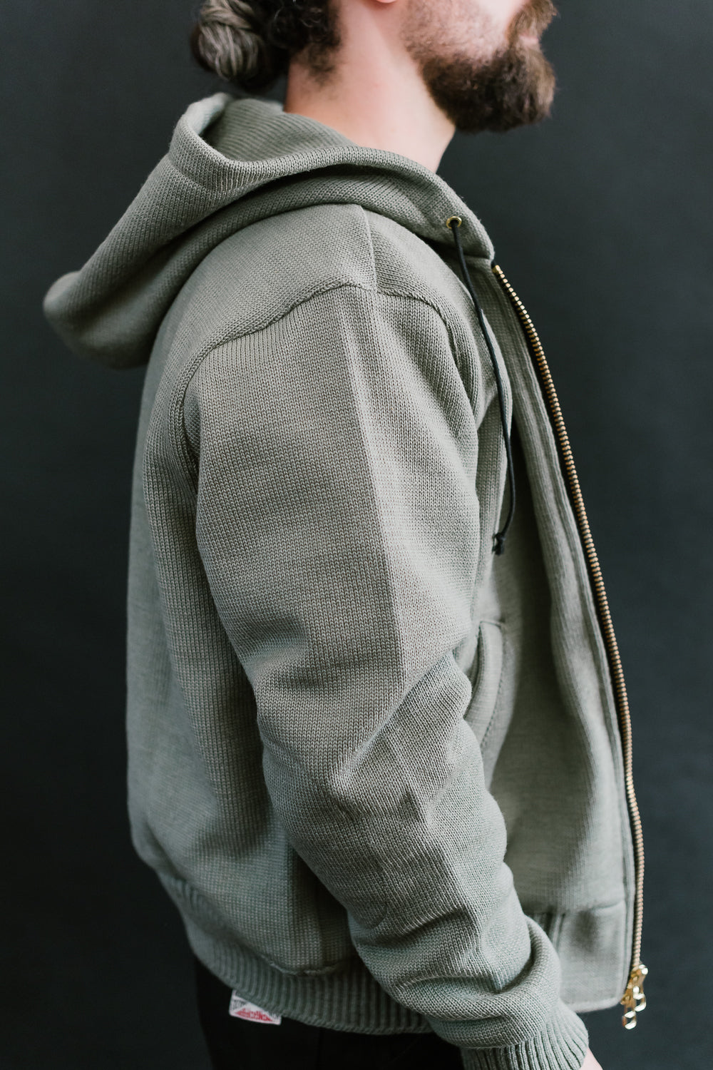 James Dant x Dehen - Full Zip Moto Hoodie - Sage