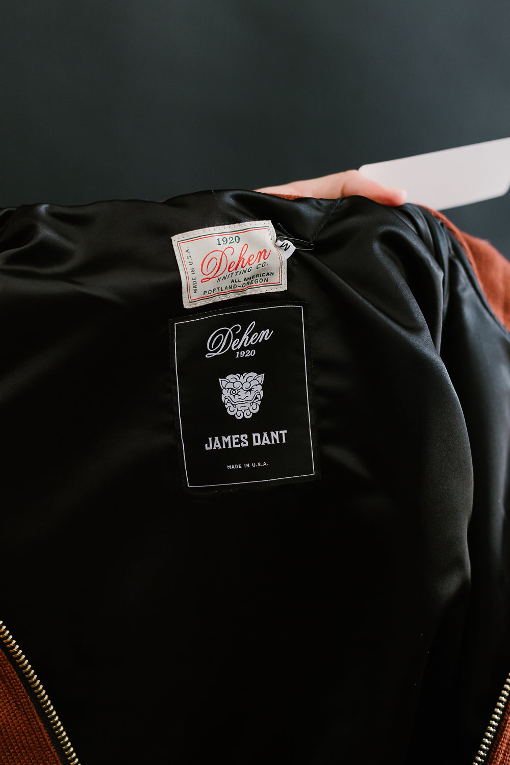 James Dant x Dehen - Full Zip Moto Hoodie - Tobacco