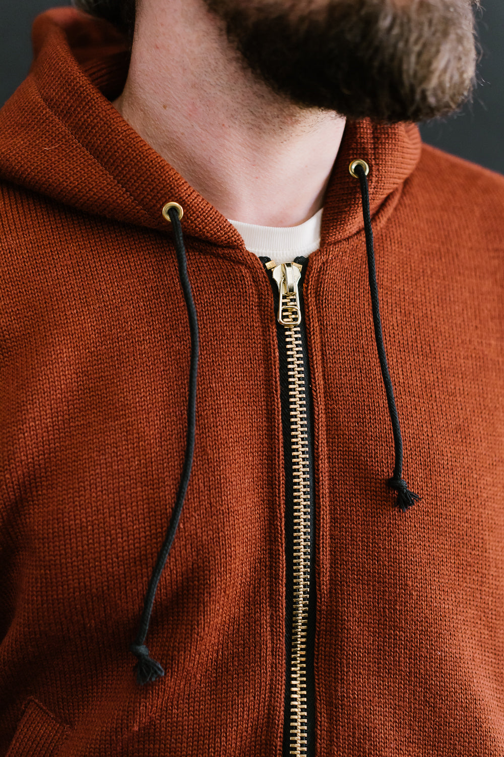 James Dant x Dehen - Full Zip Moto Hoodie - Tobacco