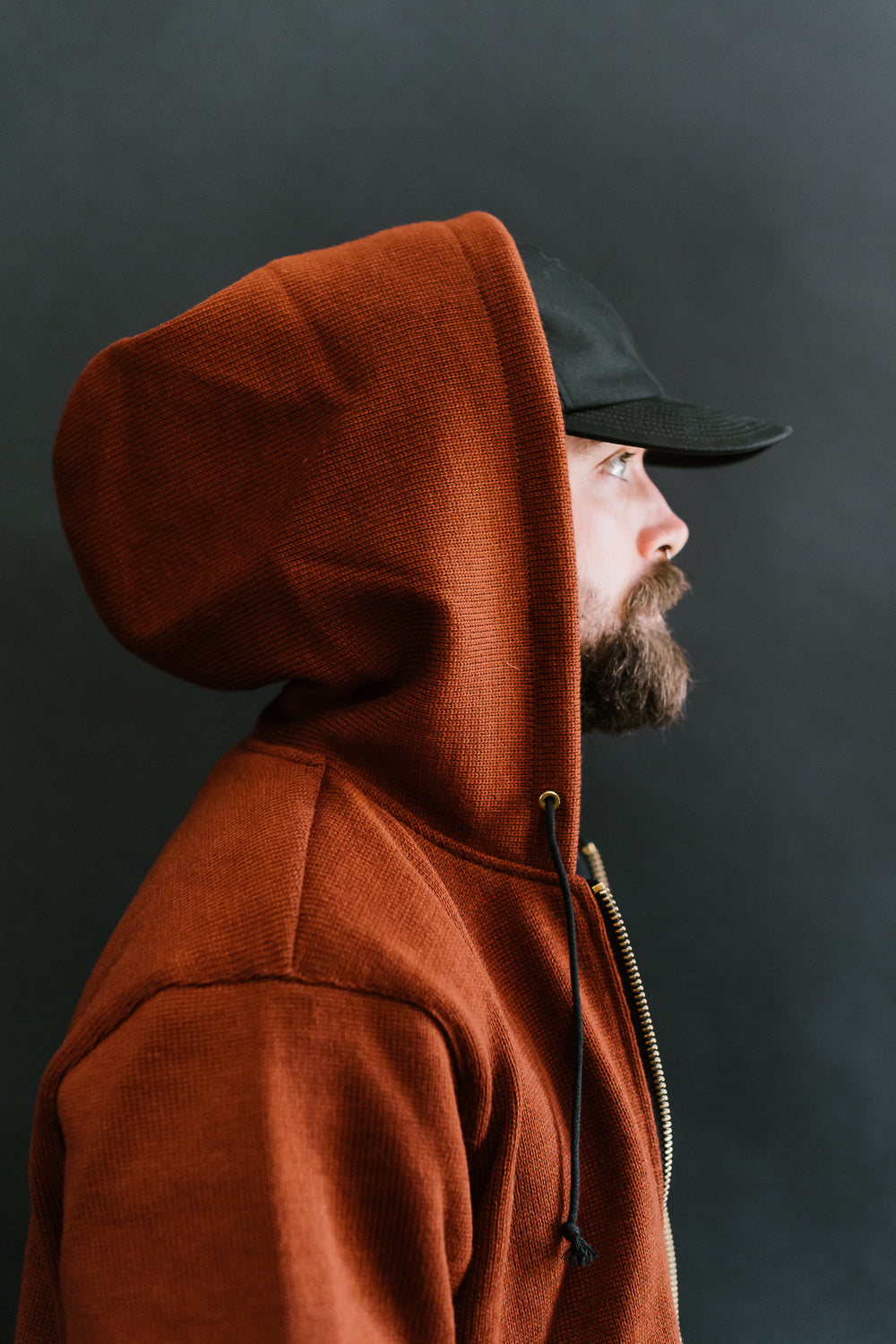 James Dant x Dehen - Full Zip Moto Hoodie - Tobacco