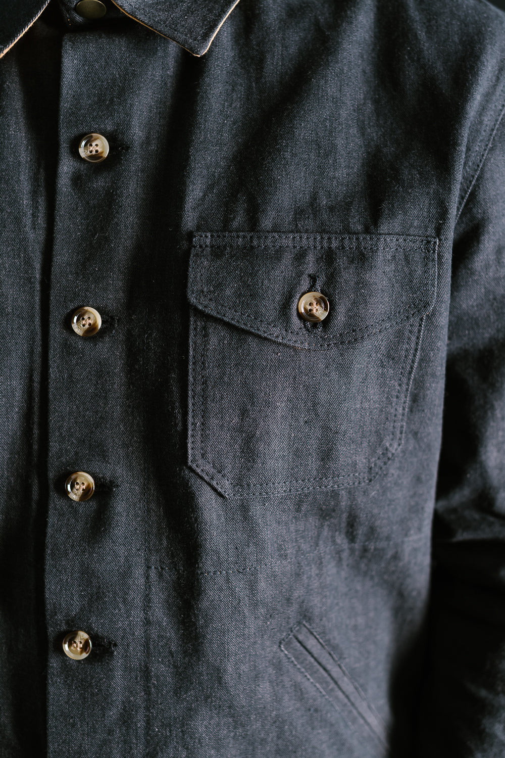 James Dant x Dehen - Selvedge Denim Crissman Overshirt - Black