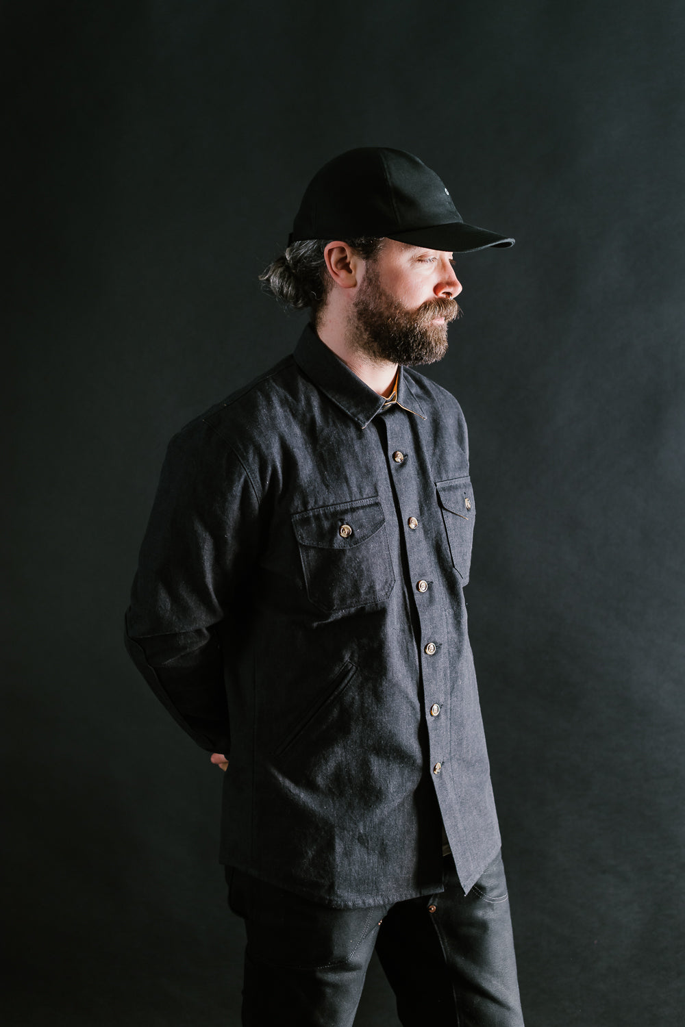 James Dant x Dehen - Selvedge Denim Crissman Overshirt - Black