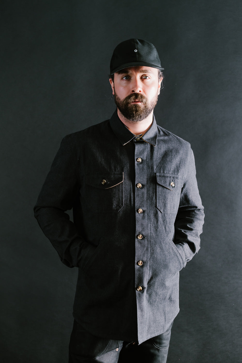 James Dant x Dehen - Selvedge Denim Crissman Overshirt - Black