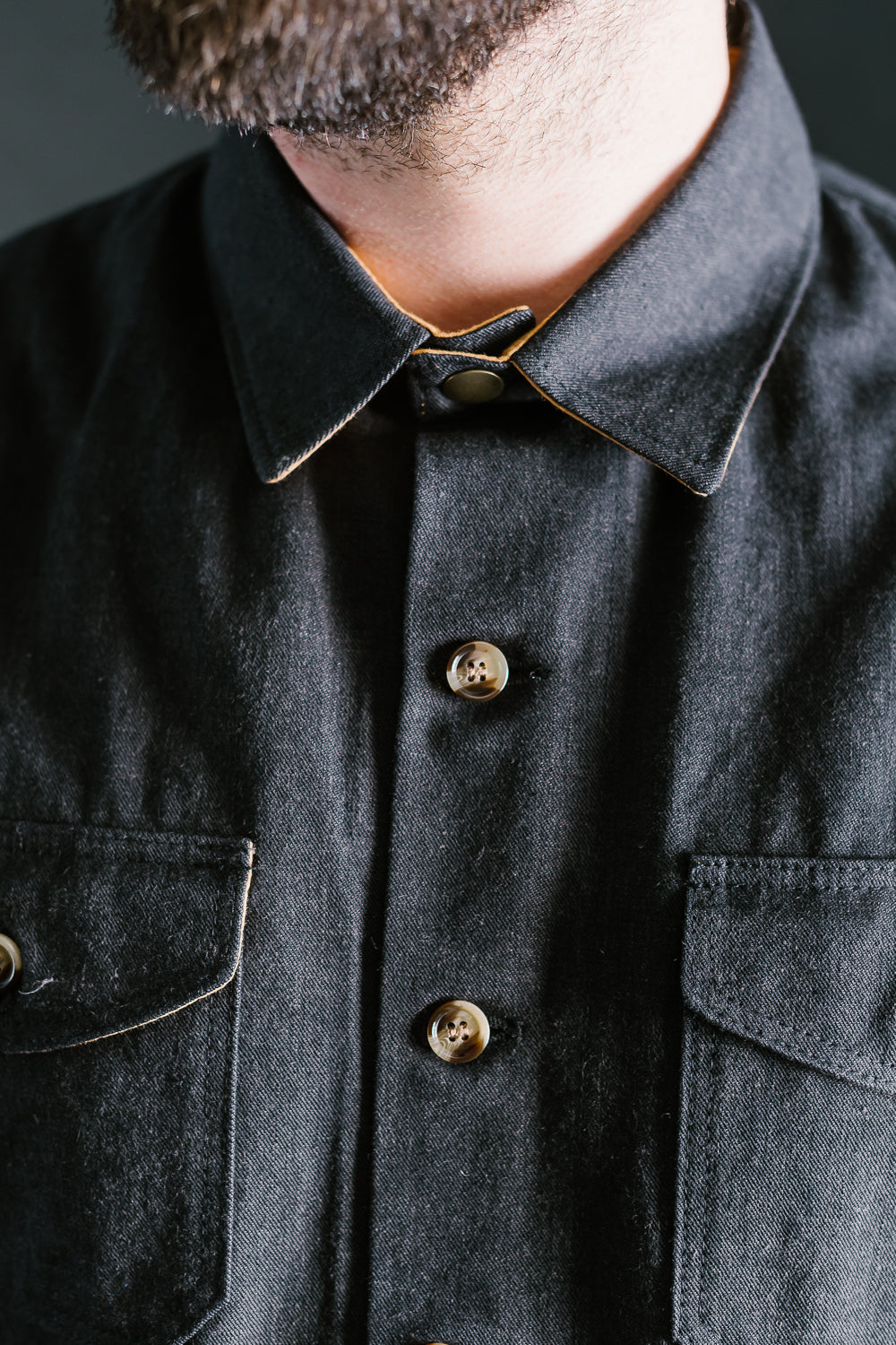 James Dant x Dehen - Selvedge Denim Crissman Overshirt - Black