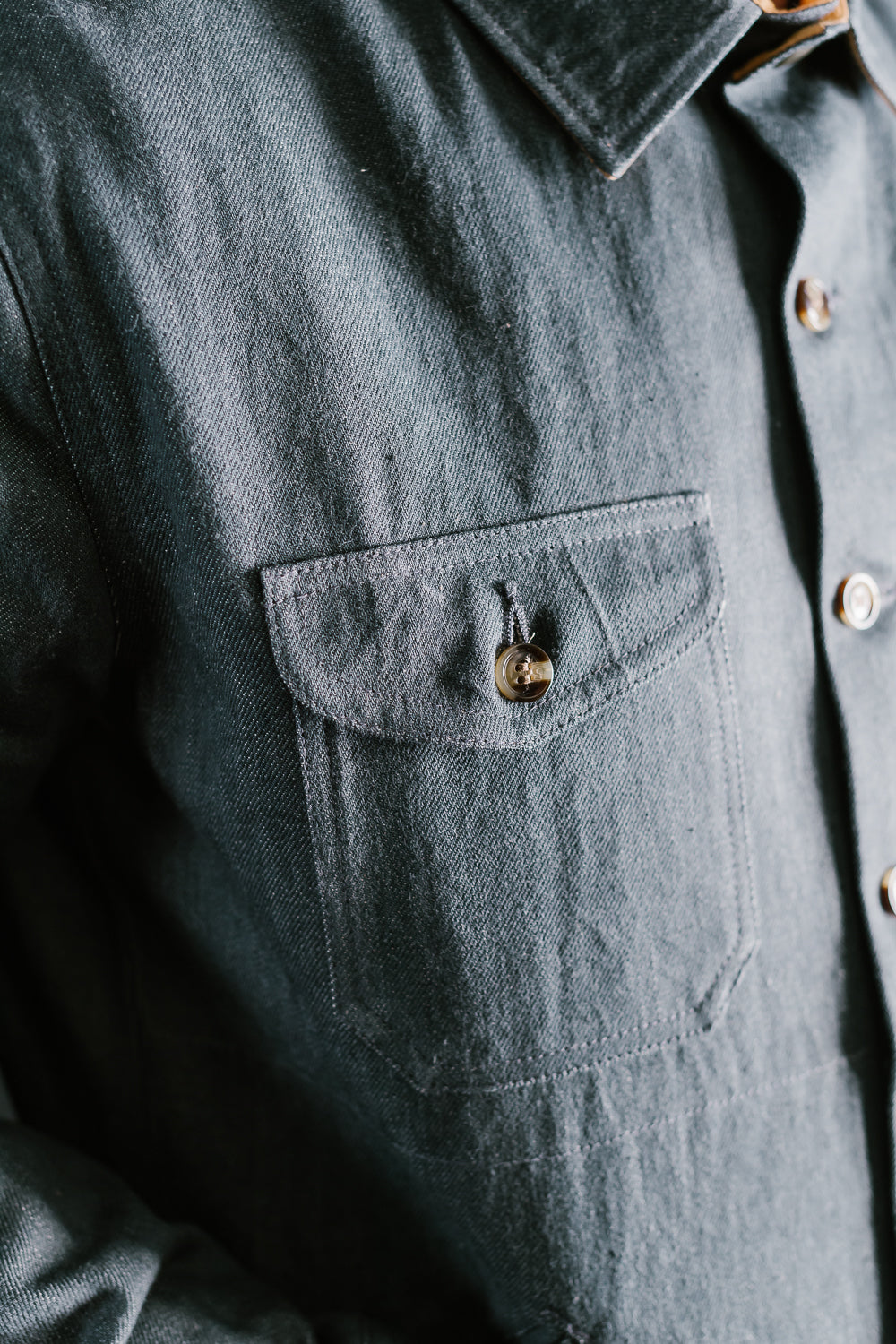 James Dant x Dehen - Selvedge Denim Crissman Overshirt - Pewter