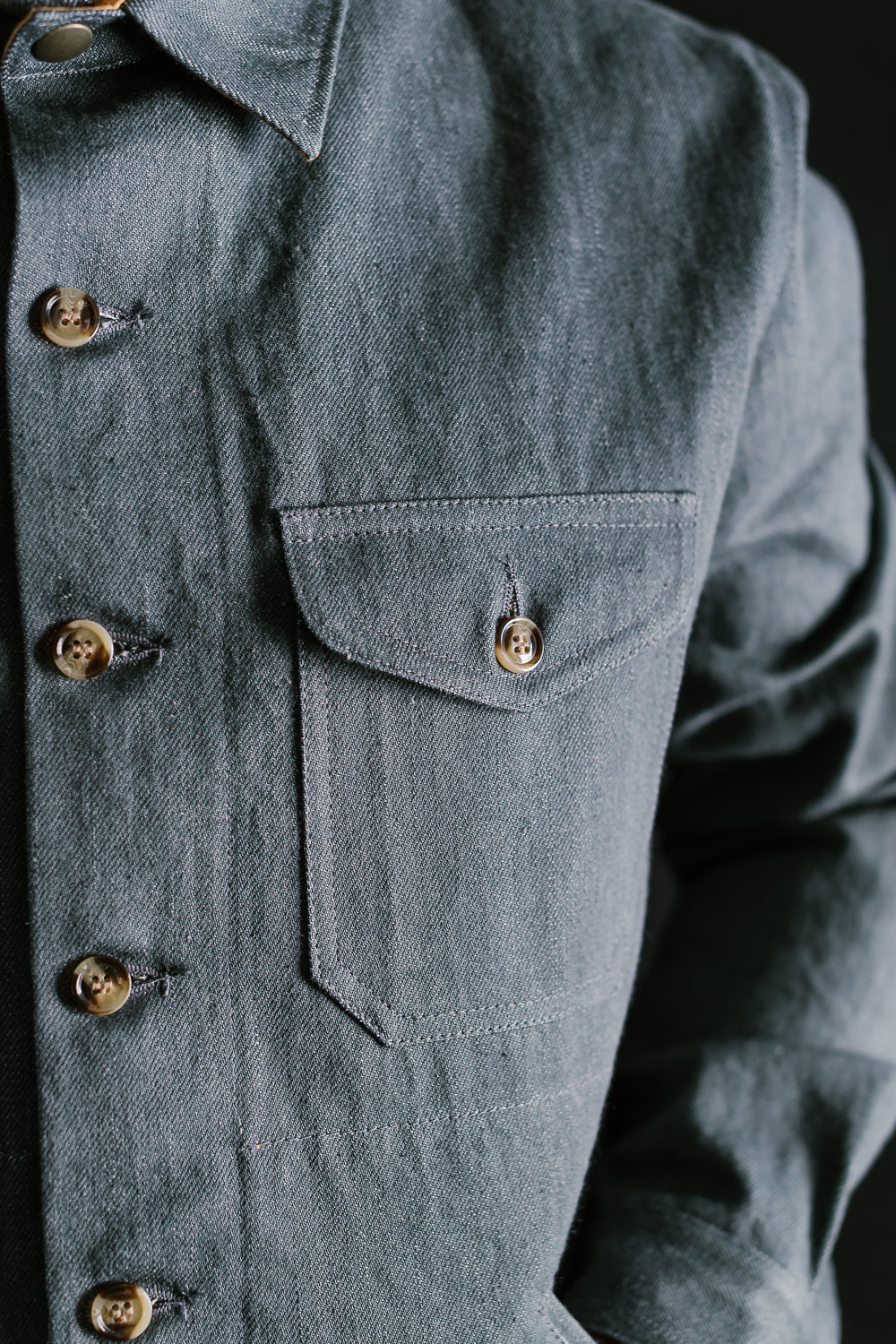 James Dant x Dehen - Selvedge Denim Crissman Overshirt - Pewter