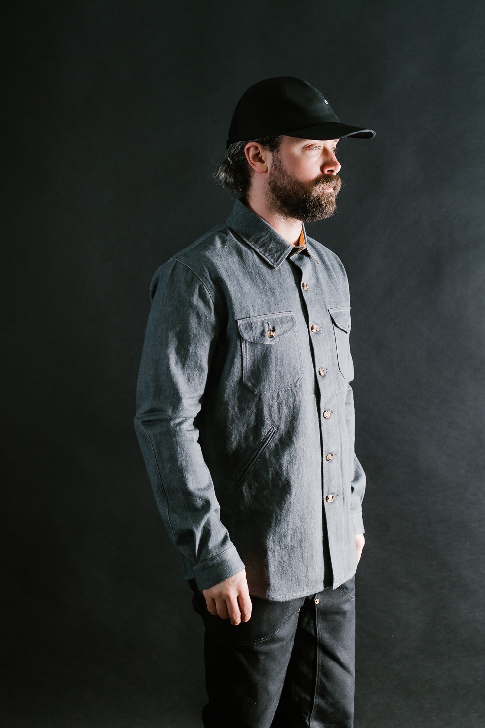 James Dant x Dehen - Selvedge Denim Crissman Overshirt - Pewter