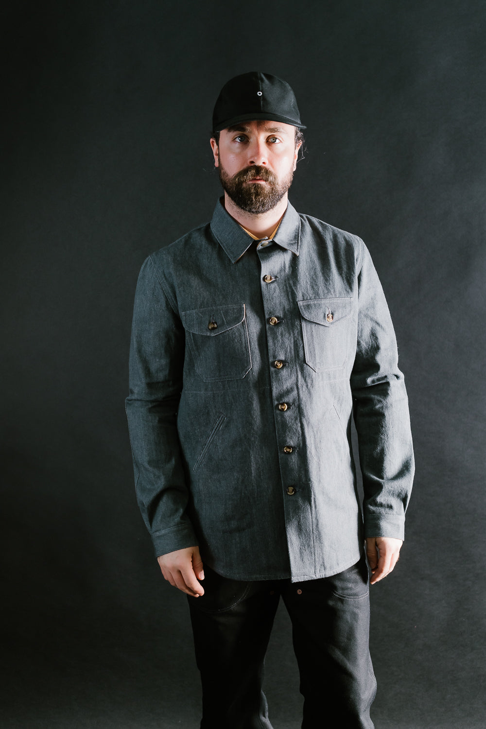 James Dant x Dehen - Selvedge Denim Crissman Overshirt - Pewter