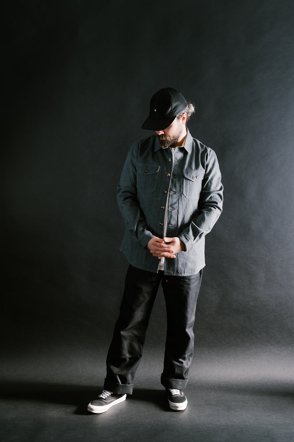 James Dant x Dehen - Selvedge Denim Crissman Overshirt - Pewter