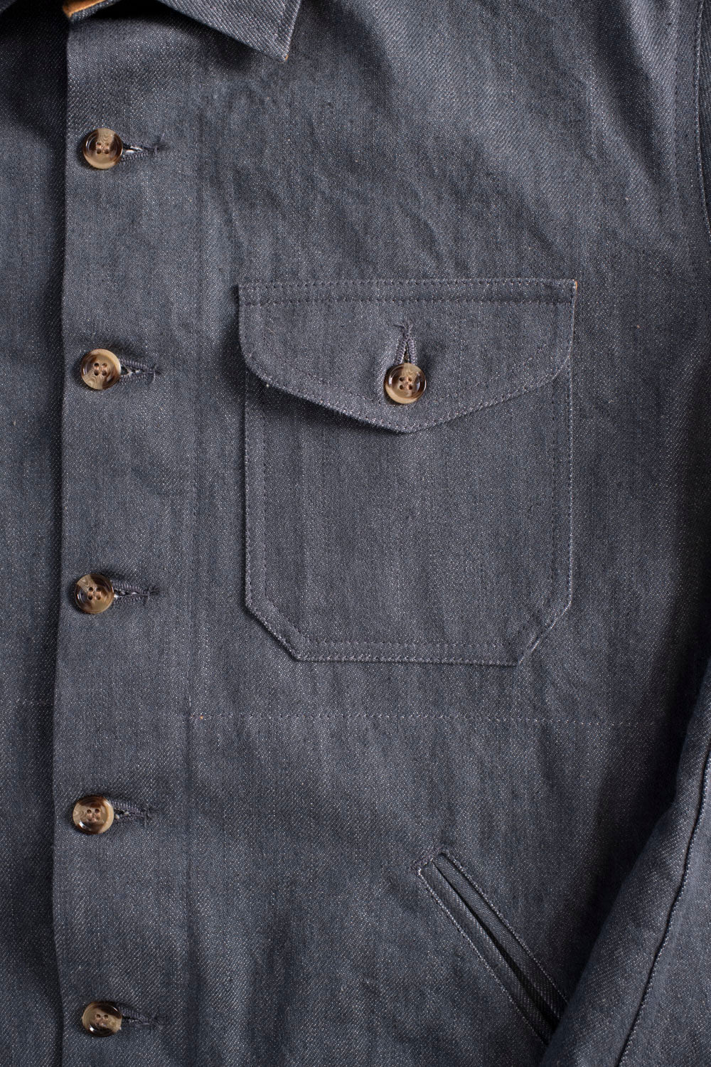 James Dant x Dehen - Selvedge Denim Crissman Overshirt - Pewter