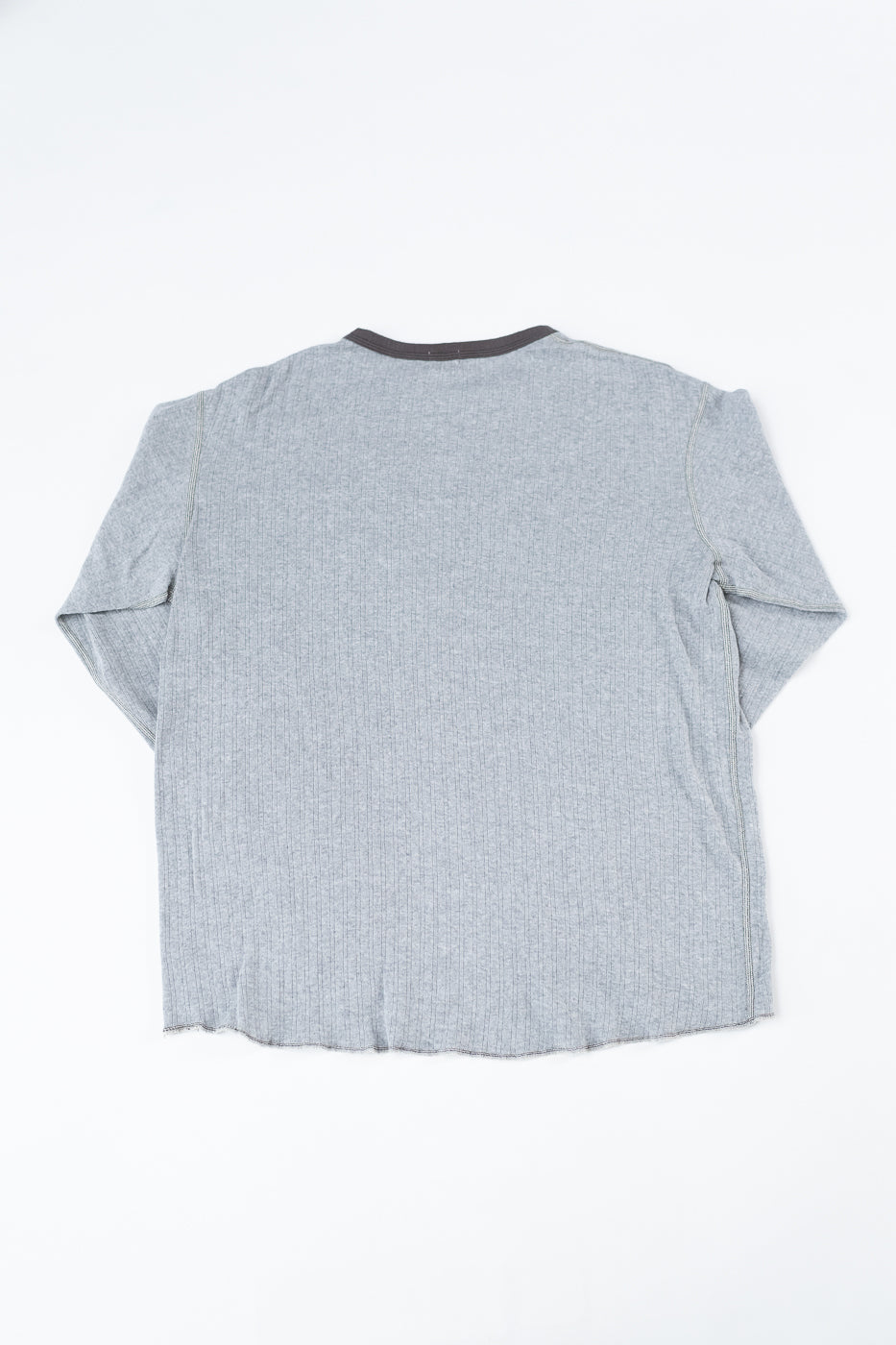 LRC1114 - Smooth Drop Needle Rib Knit LS Crew - Heather Gray 2Tone