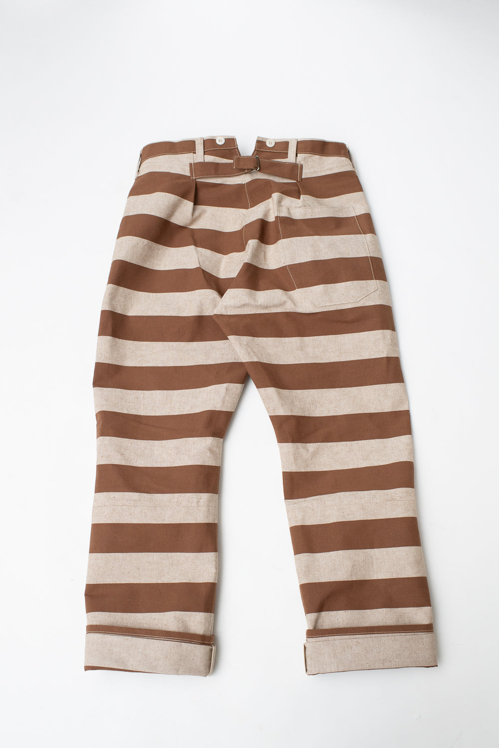 Lot 1230 - Striped Prisoner Pants - Brown