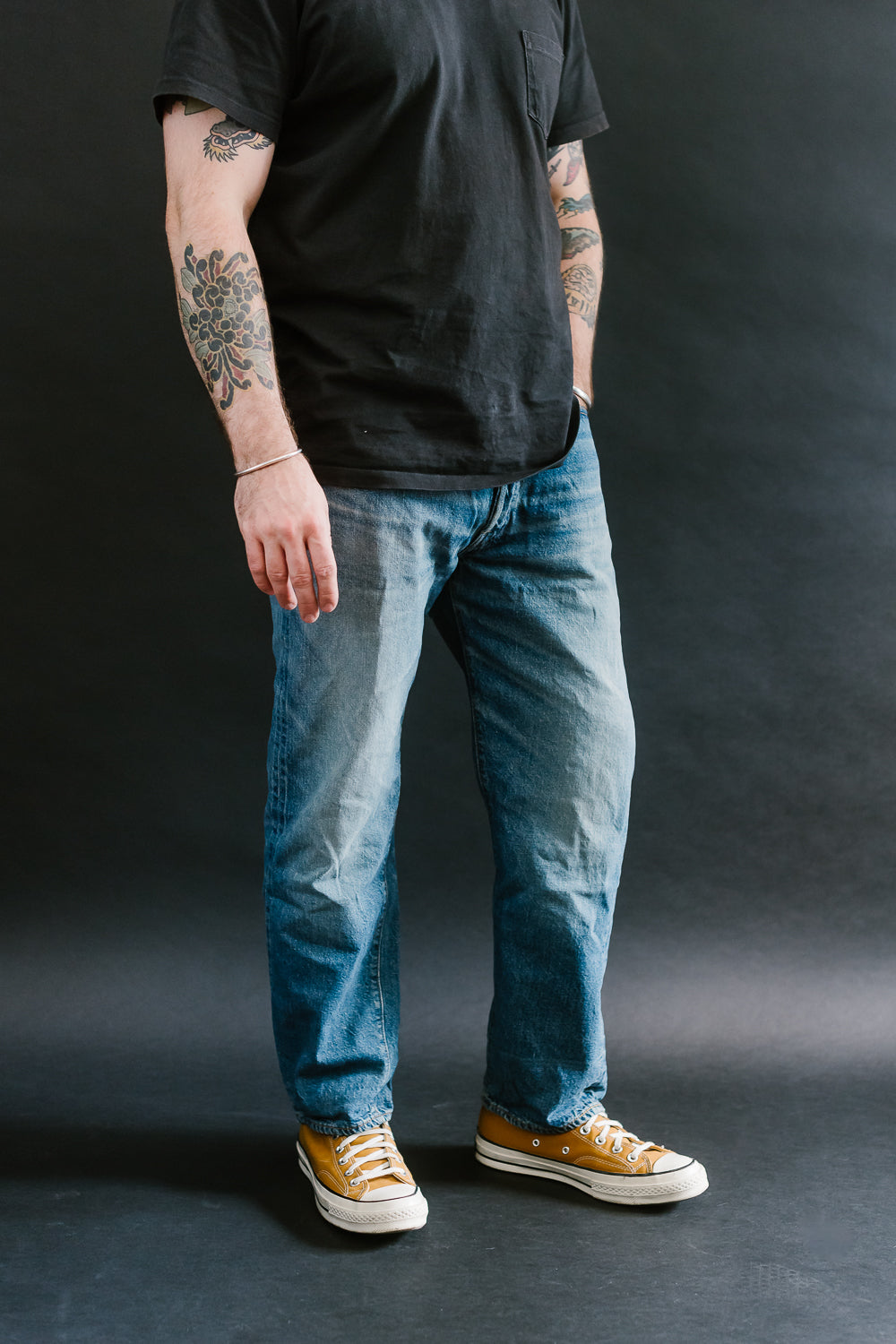 Lot 2nd-Hand - 12oz 1101 Used Wash Selvedge - Light Indigo