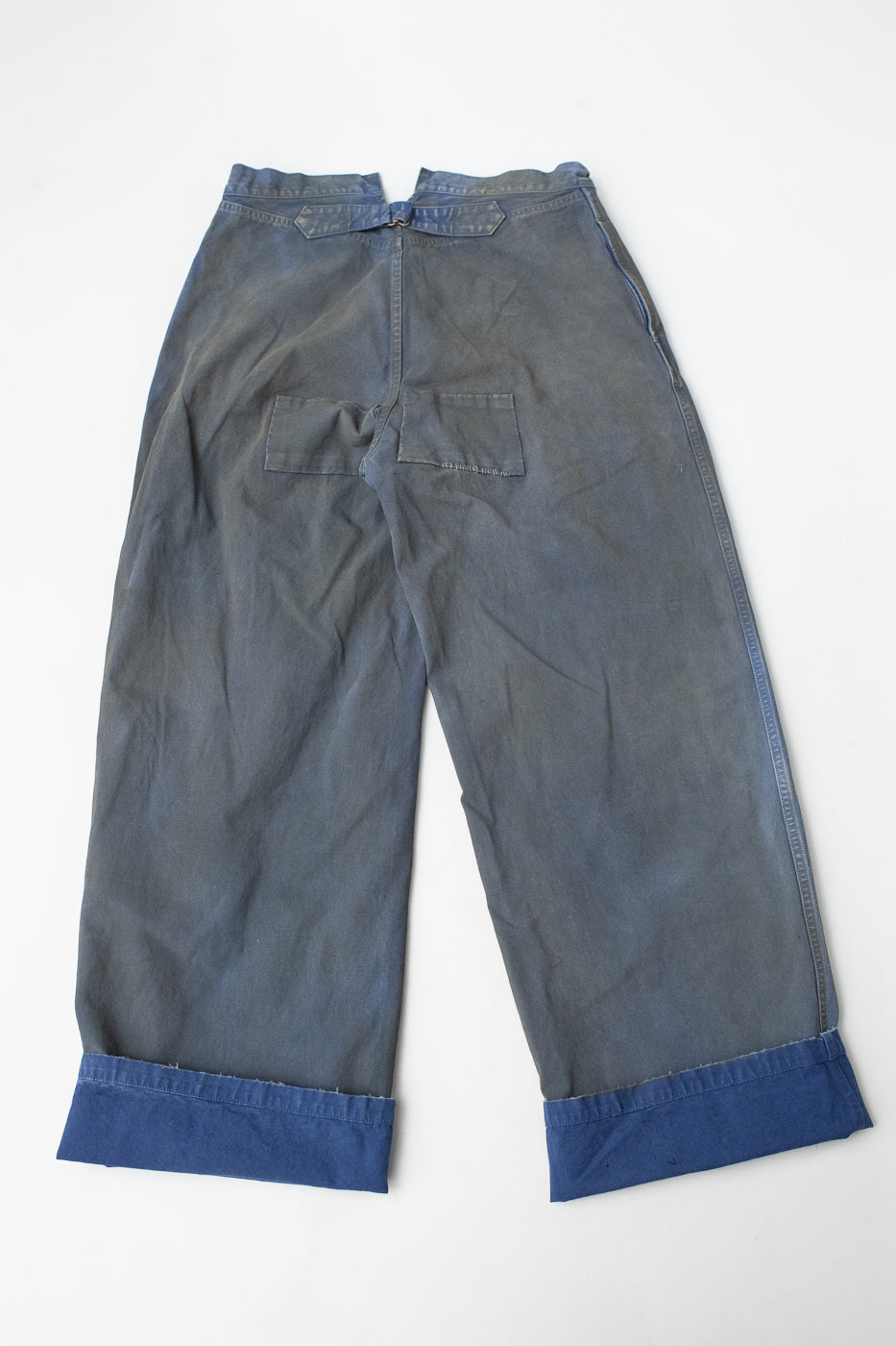 MSP-1007 - French Work Boro Pants - Distressed Blue