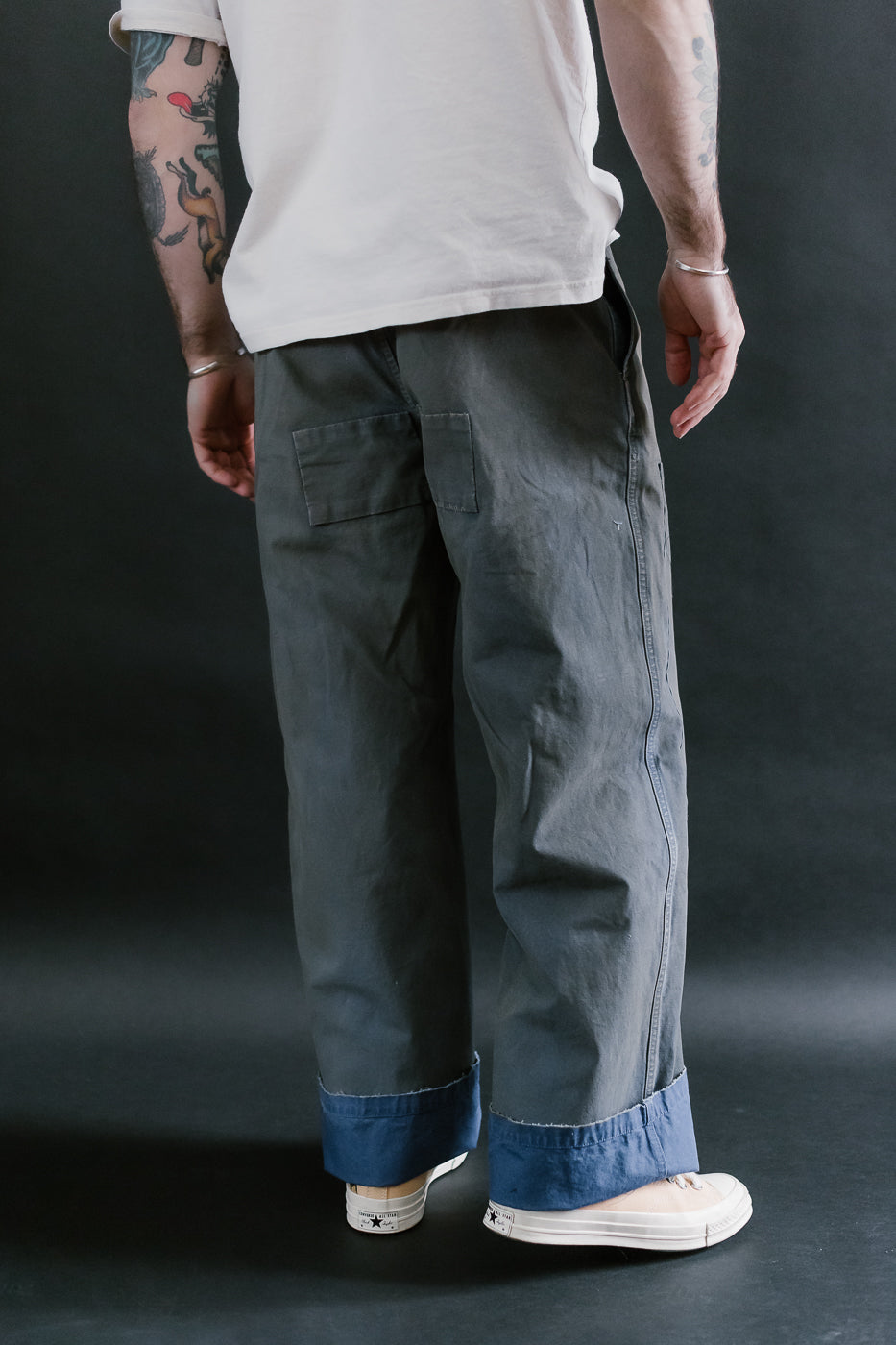 MSP-1007 - French Work Boro Pants - Distressed Blue