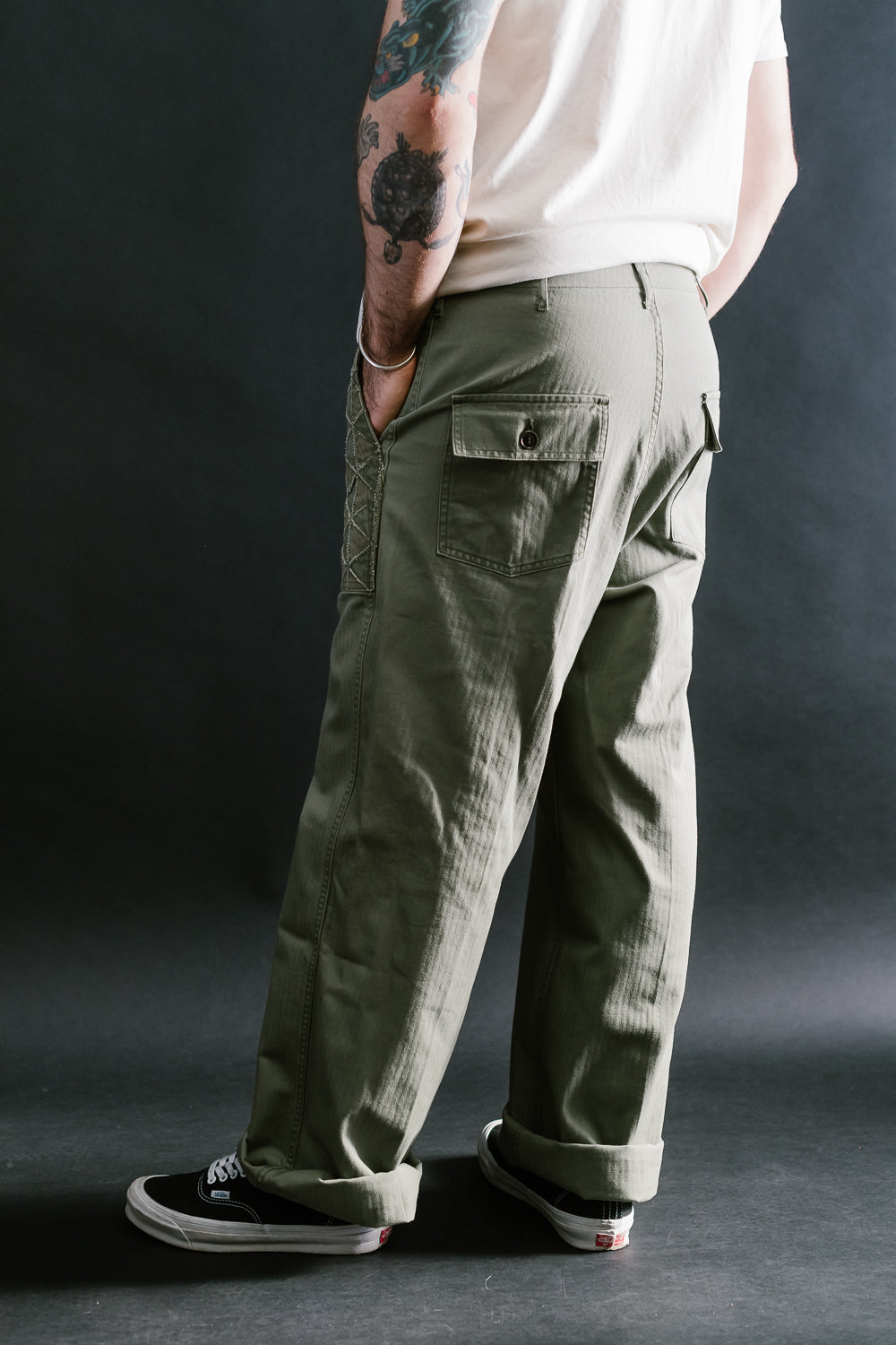 MSP-1014 - Tsugihagi Baker Pants - Army Green