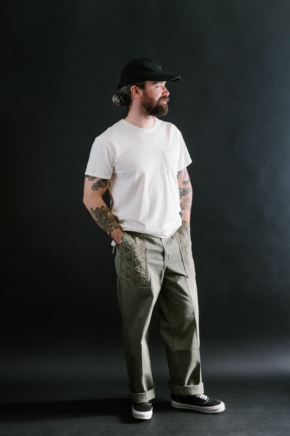 MSP-1014 - Tsugihagi Baker Pants - Army Green