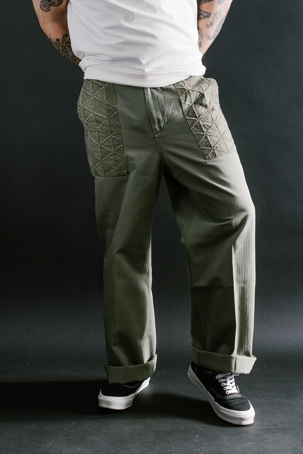 MSP-1014 - Tsugihagi Baker Pants - Army Green