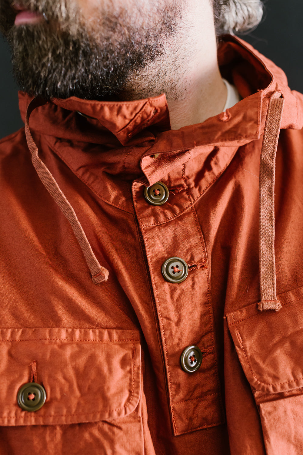 MSP-4023 - Twill Anorak Pullover - Orange