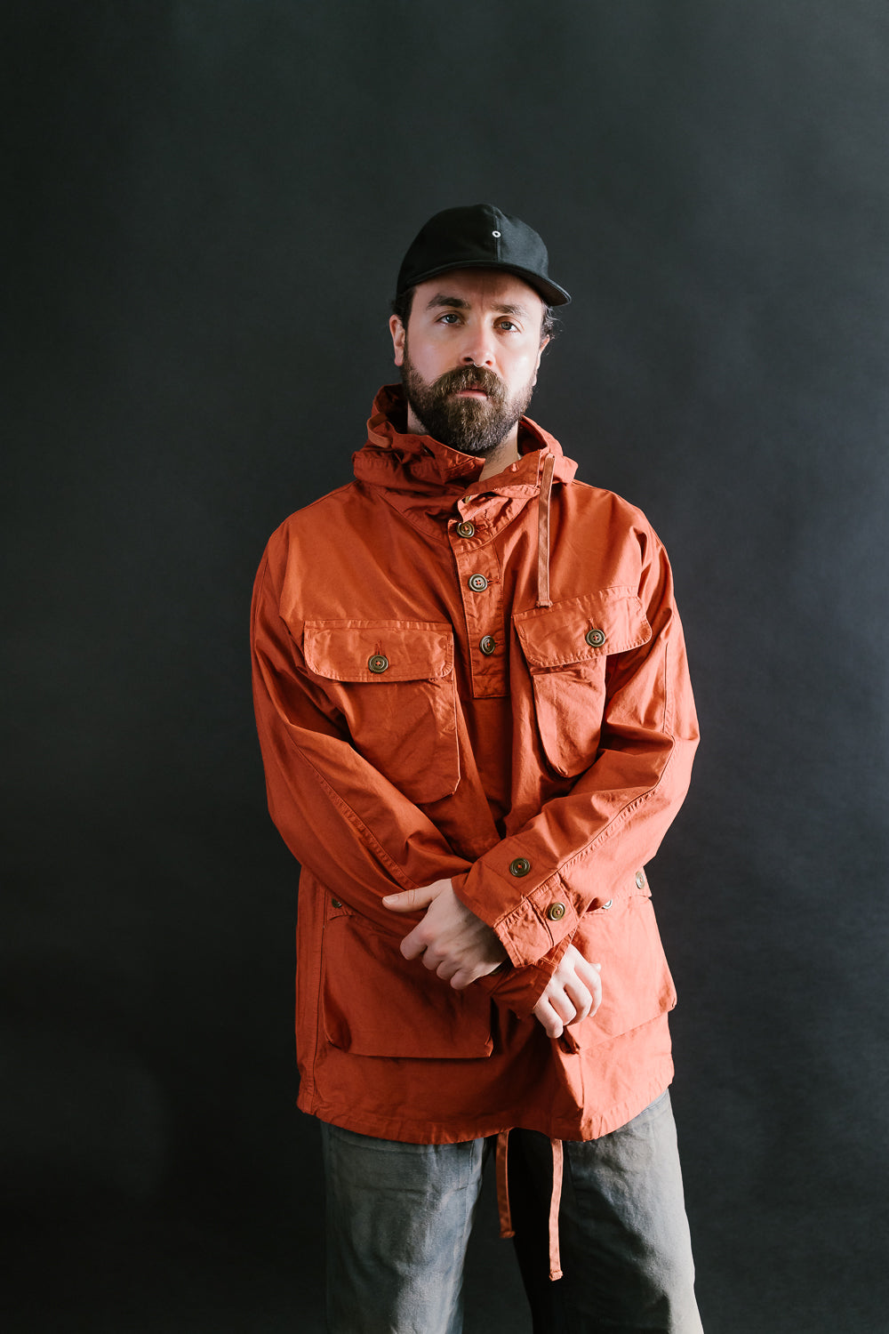 MSP-4023 - Twill Anorak Pullover - Orange