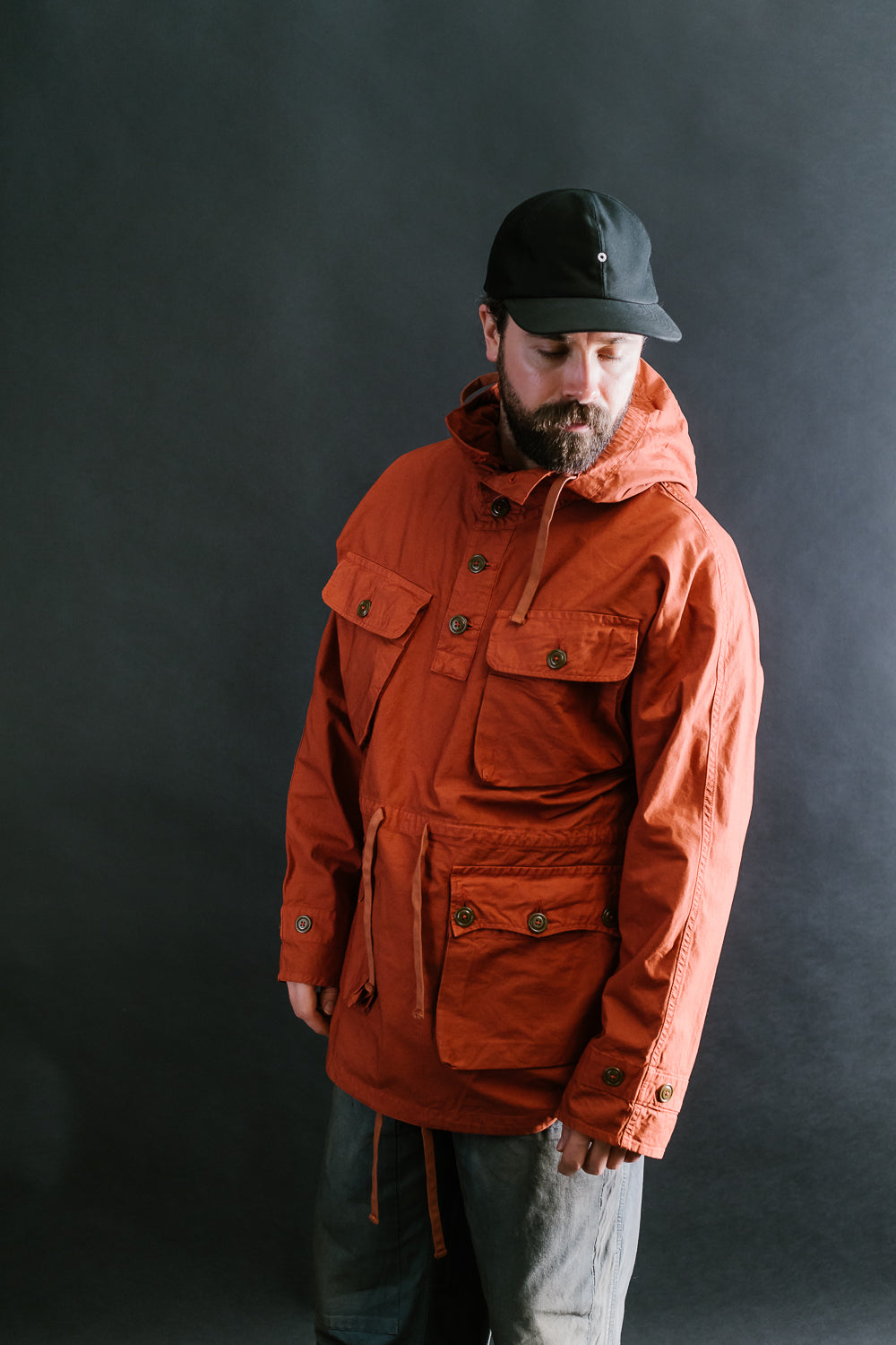 MSP-4023 - Twill Anorak Pullover - Orange