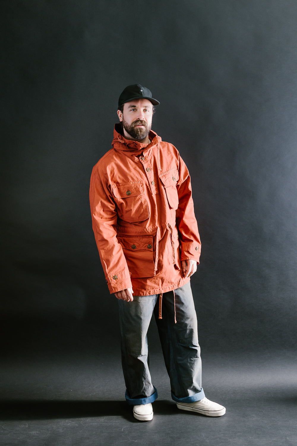 MSP-4023 - Twill Anorak Pullover - Orange