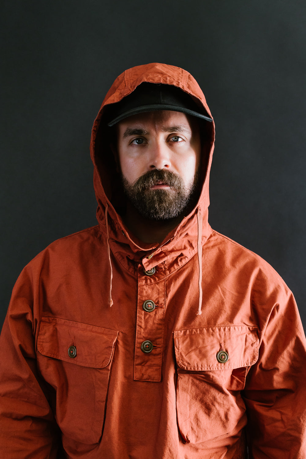 MSP-4023 - Twill Anorak Pullover - Orange