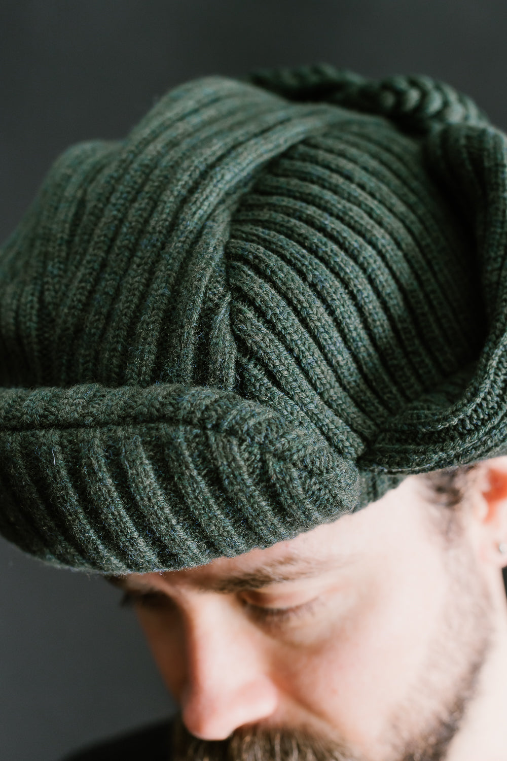 MSP-7005 - Knit Bomber Cap - Army Green