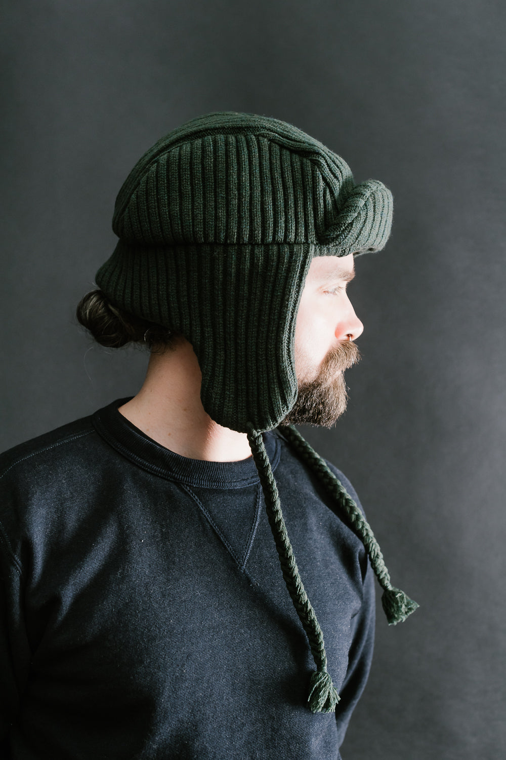 MSP-7005 - Knit Bomber Cap - Army Green