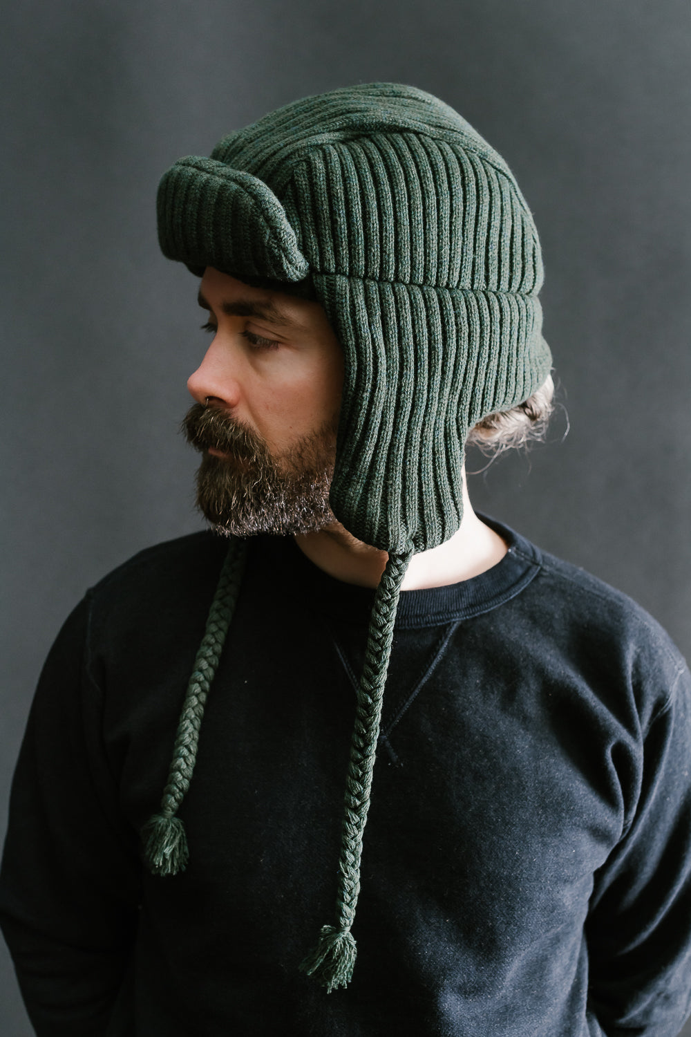 MSP-7005 - Knit Bomber Cap - Army Green