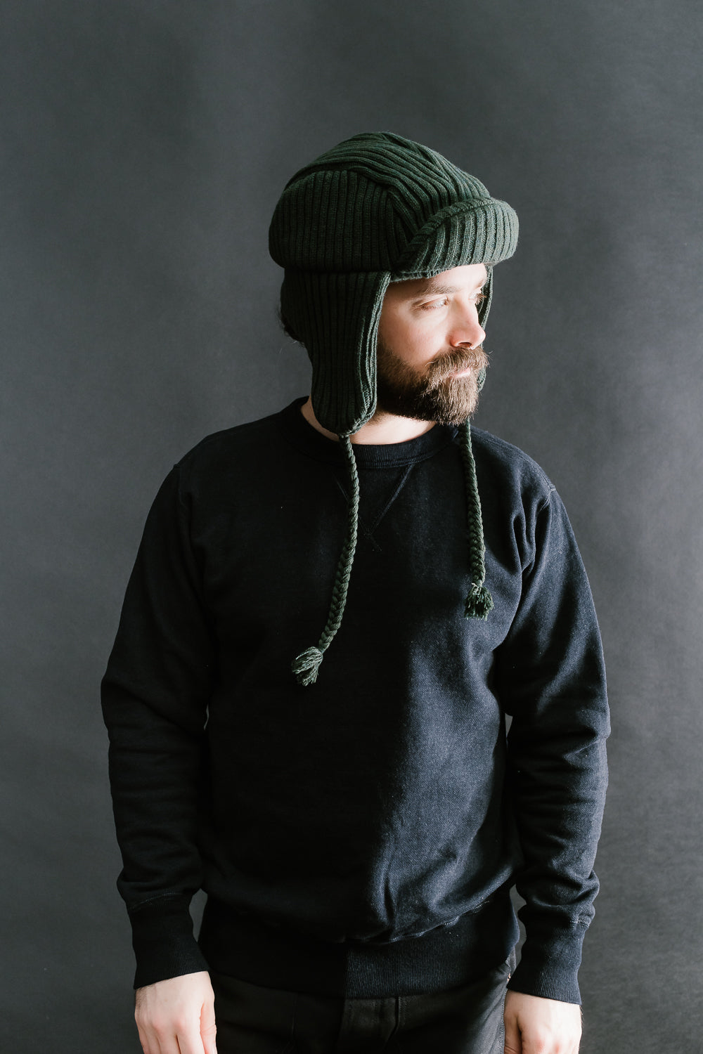 MSP-7005 - Knit Bomber Cap - Army Green