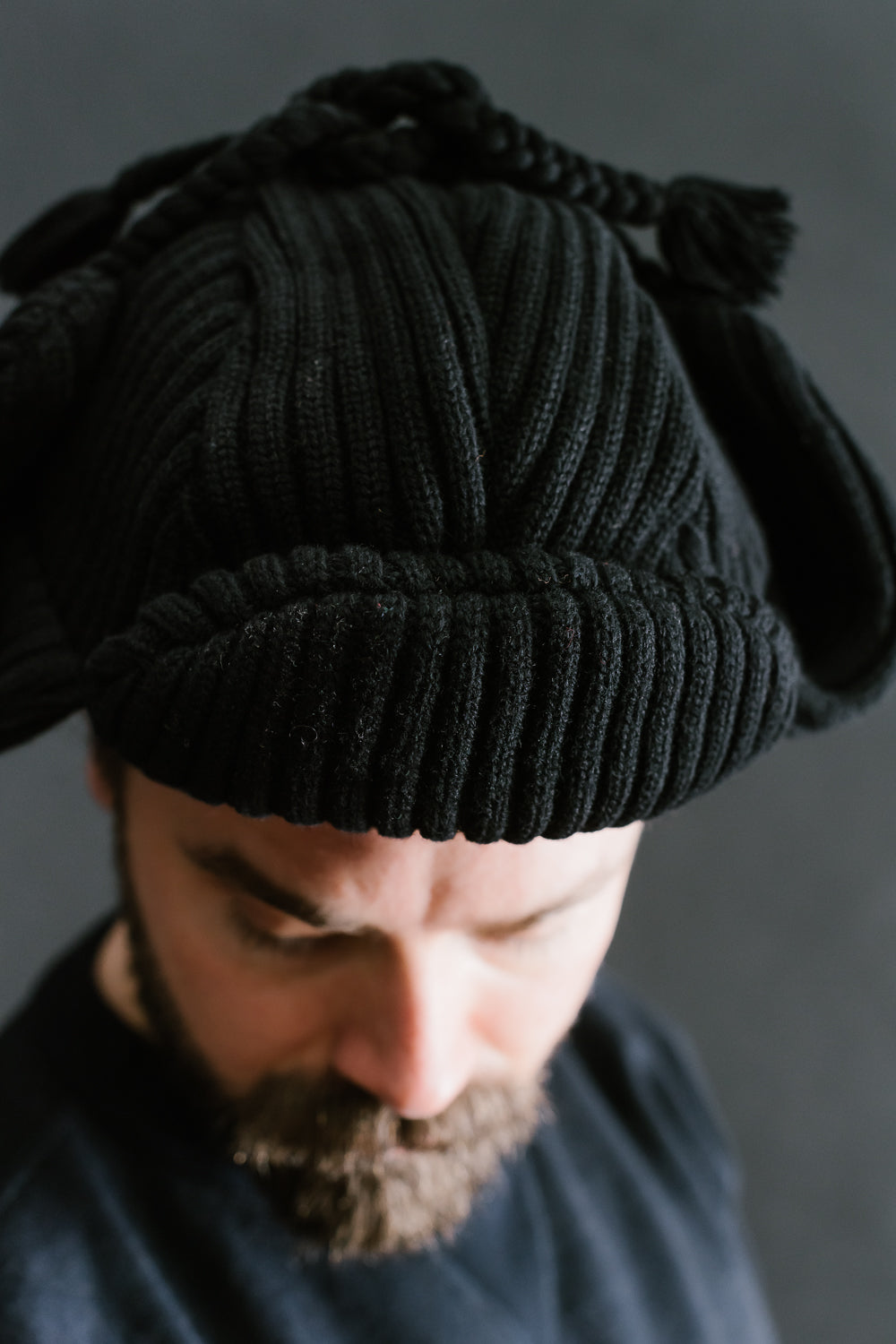 MSP-7005 - Knit Bomber Cap - Black