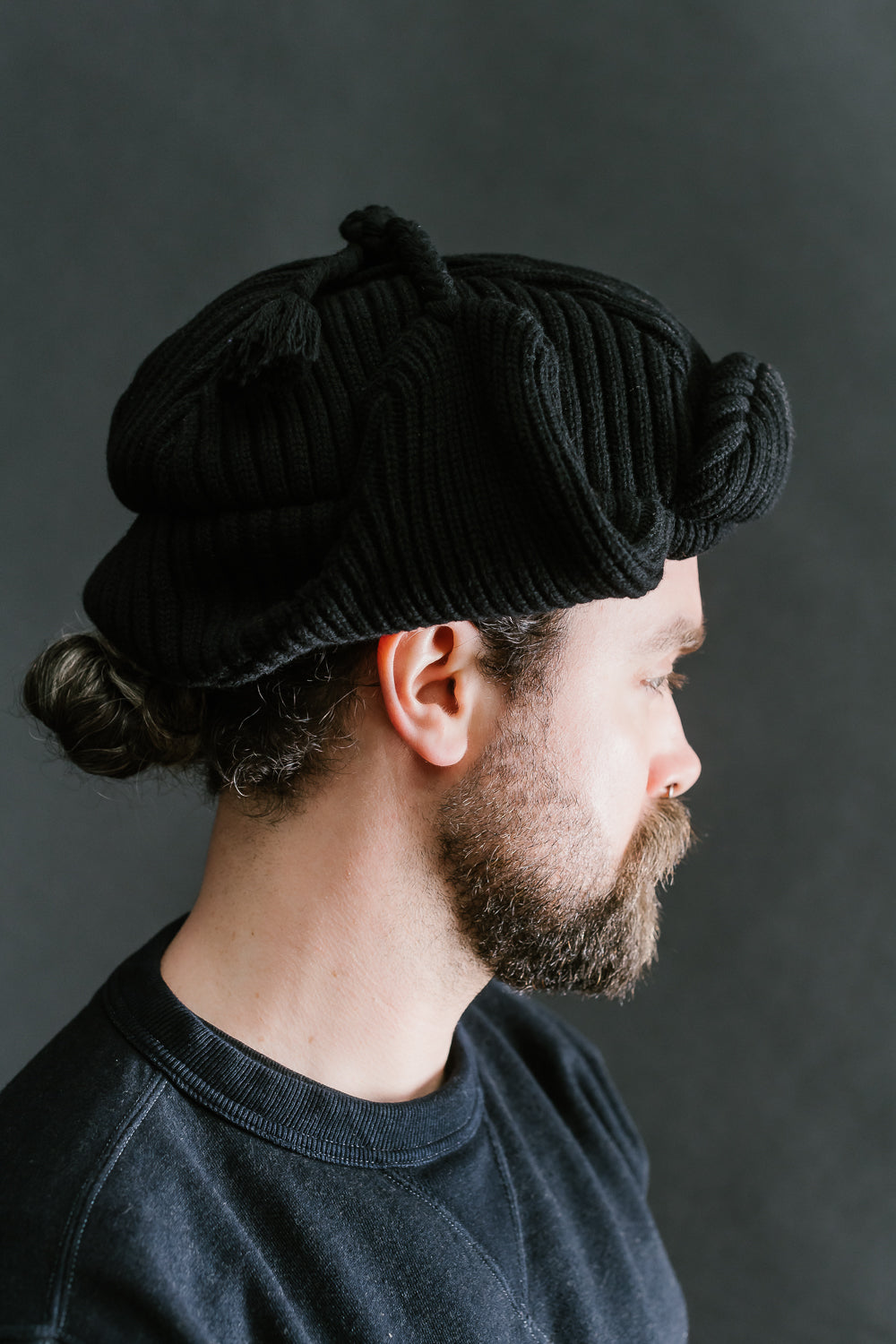 MSP-7005 - Knit Bomber Cap - Black