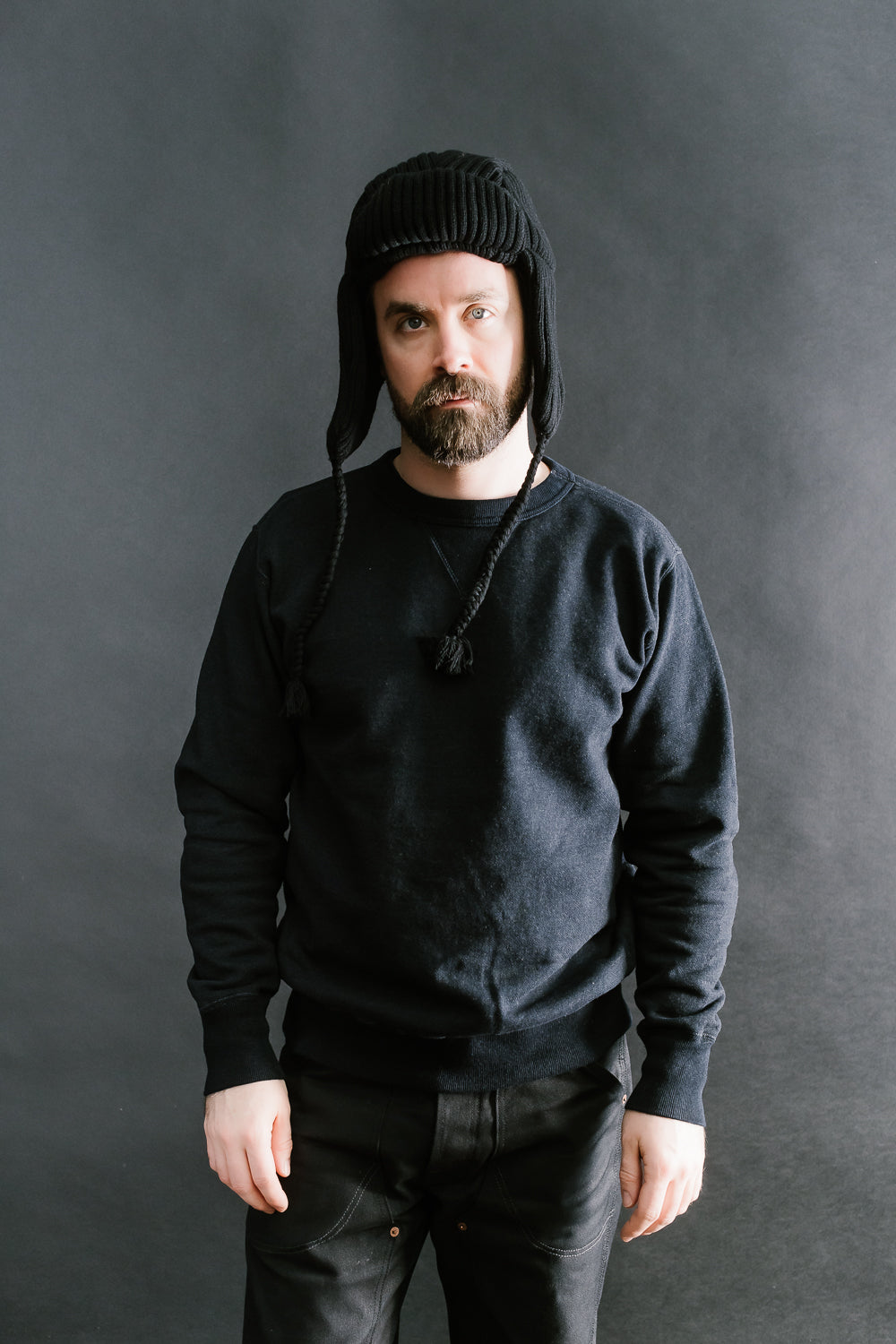 MSP-7005 - Knit Bomber Cap - Black