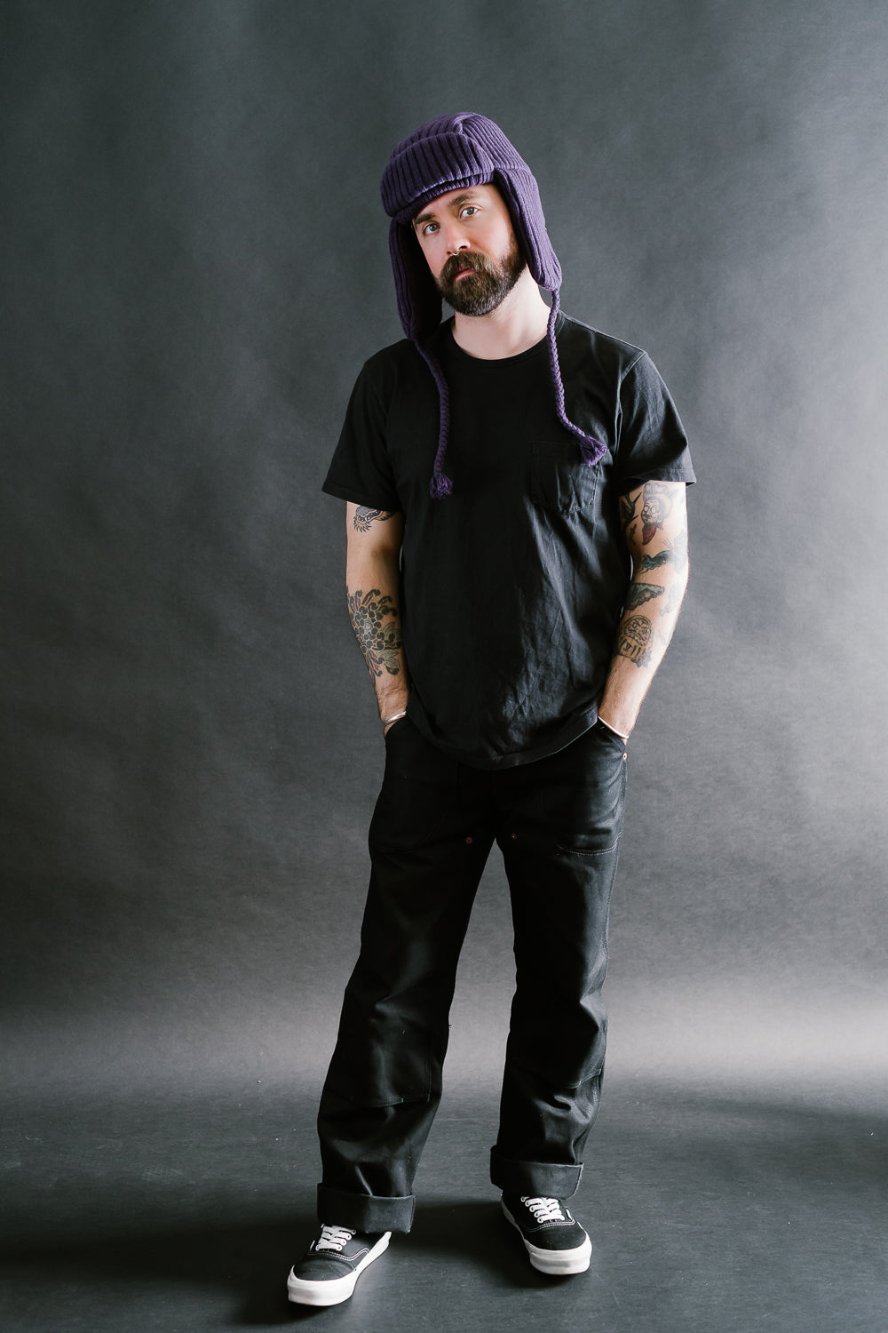 MSP-7005 - Knit Bomber Cap - Purple