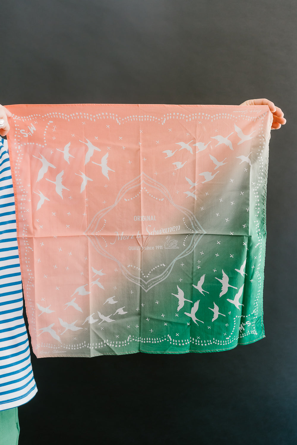 BANDANA.02.46331 - Cotton Bandana - Grass, Peach