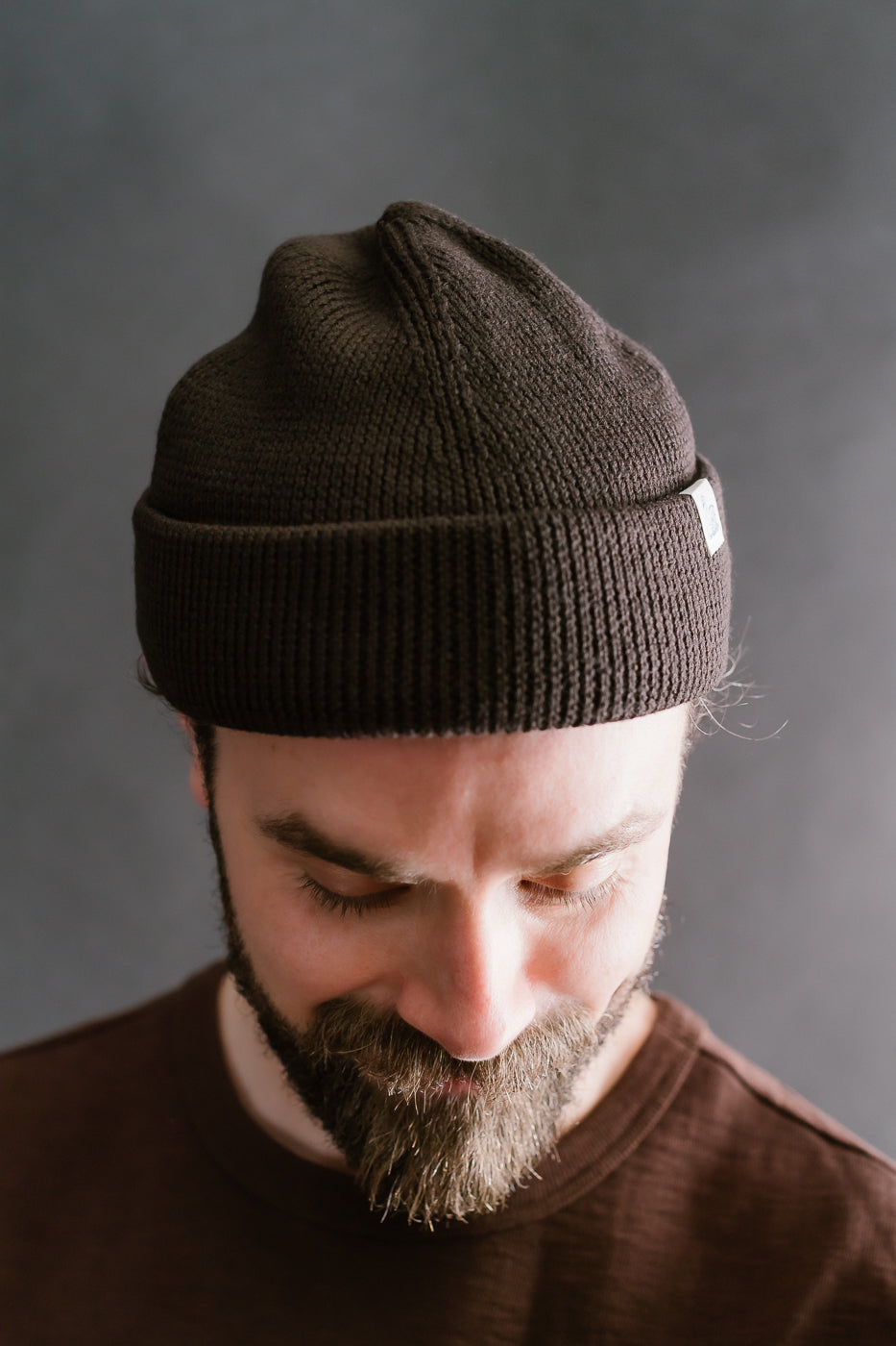 MWBN05.19 - Ribbed Structure Watch Cap Merino Wool - Coffee