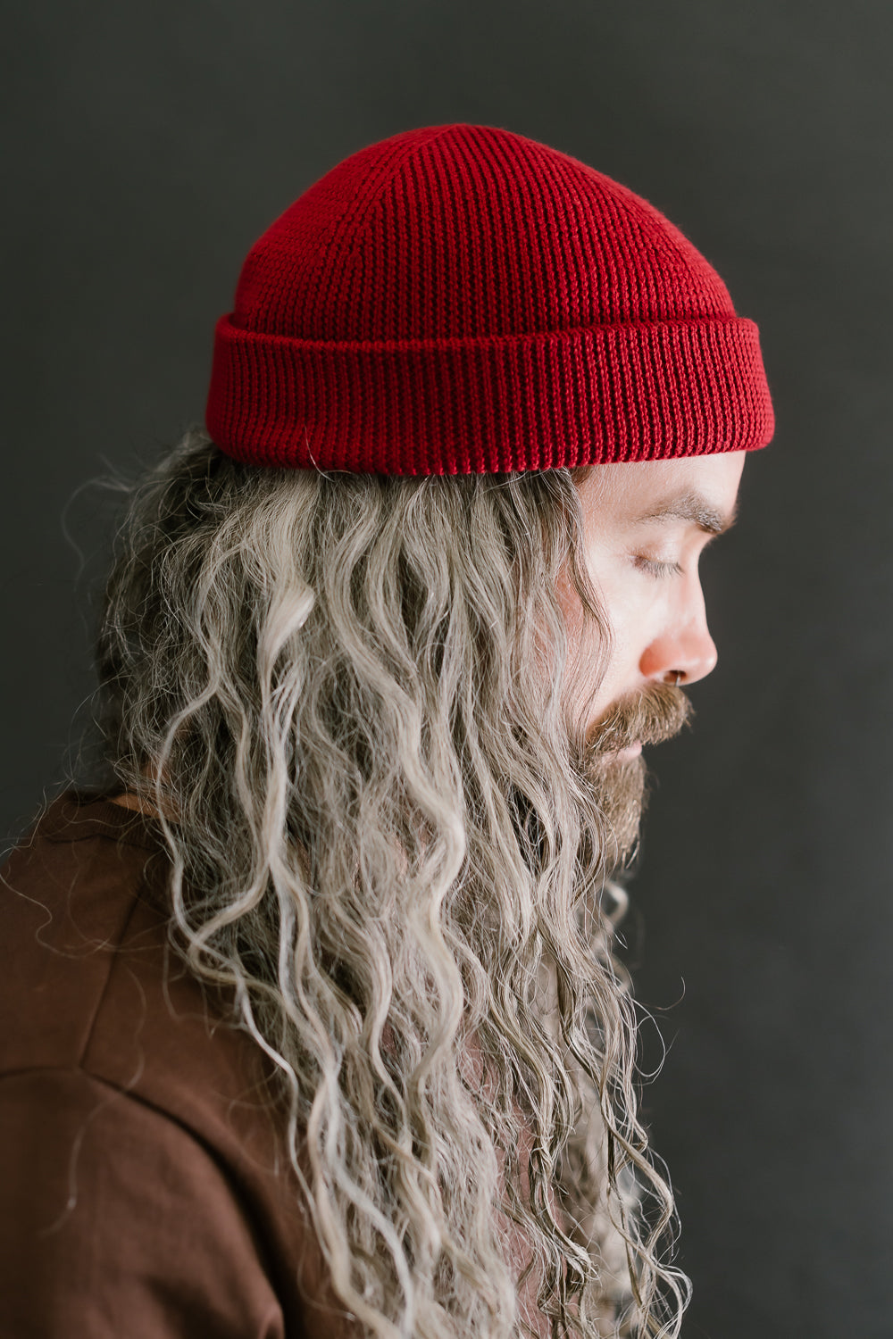 MWBN05.308 - Ribbed Structure Watch Cap Merino Wool  - Chilli