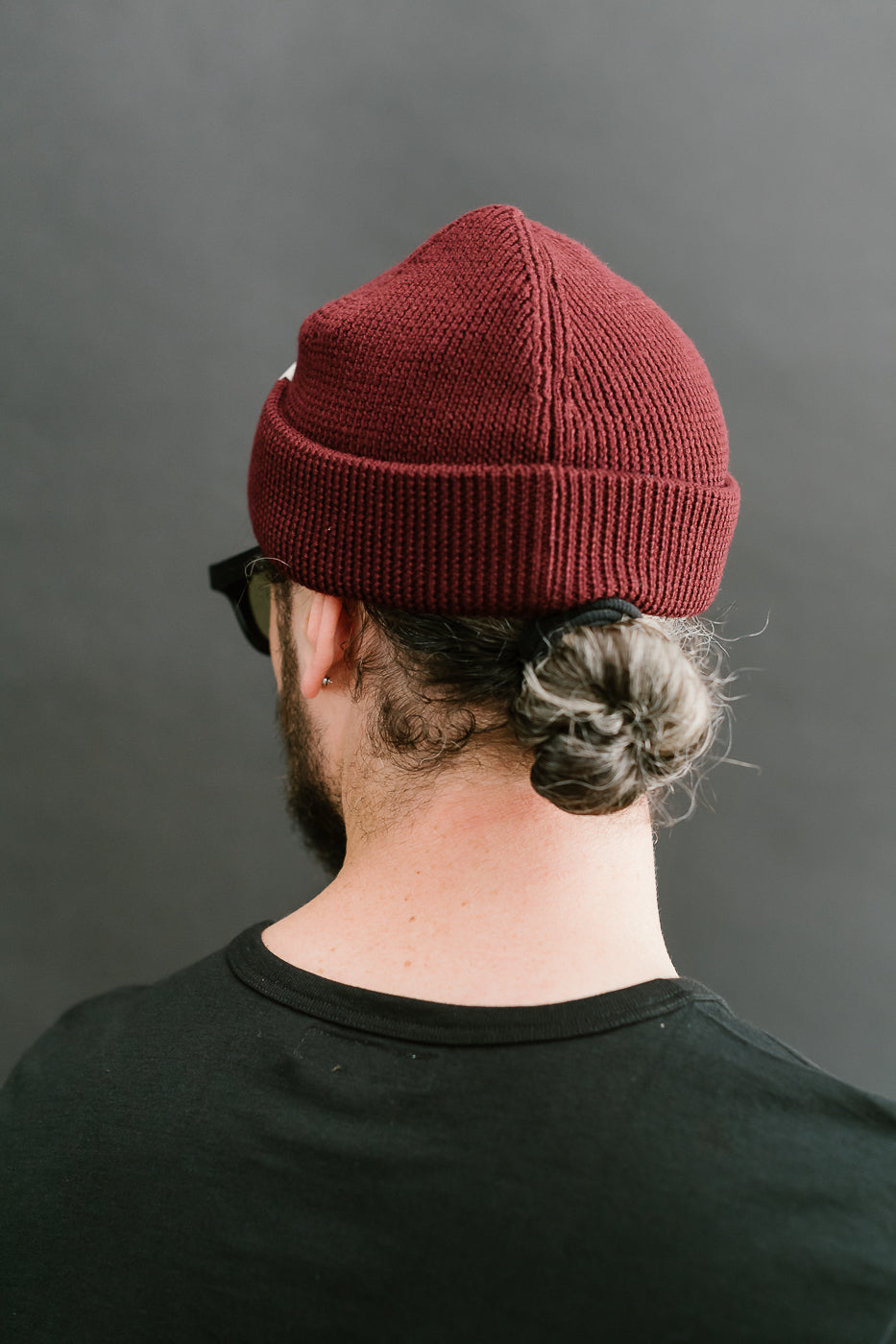 MWBN05.506 - Ribbed Structure Watch Cap Merino Wool  - Burgundy