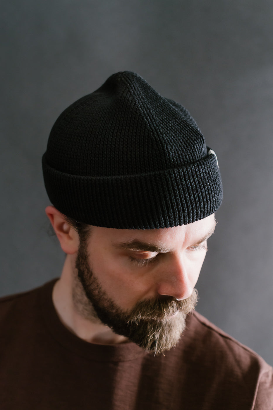 MWBN05.99 - Ribbed Structure Watch Cap Merino Wool  - Deep Black