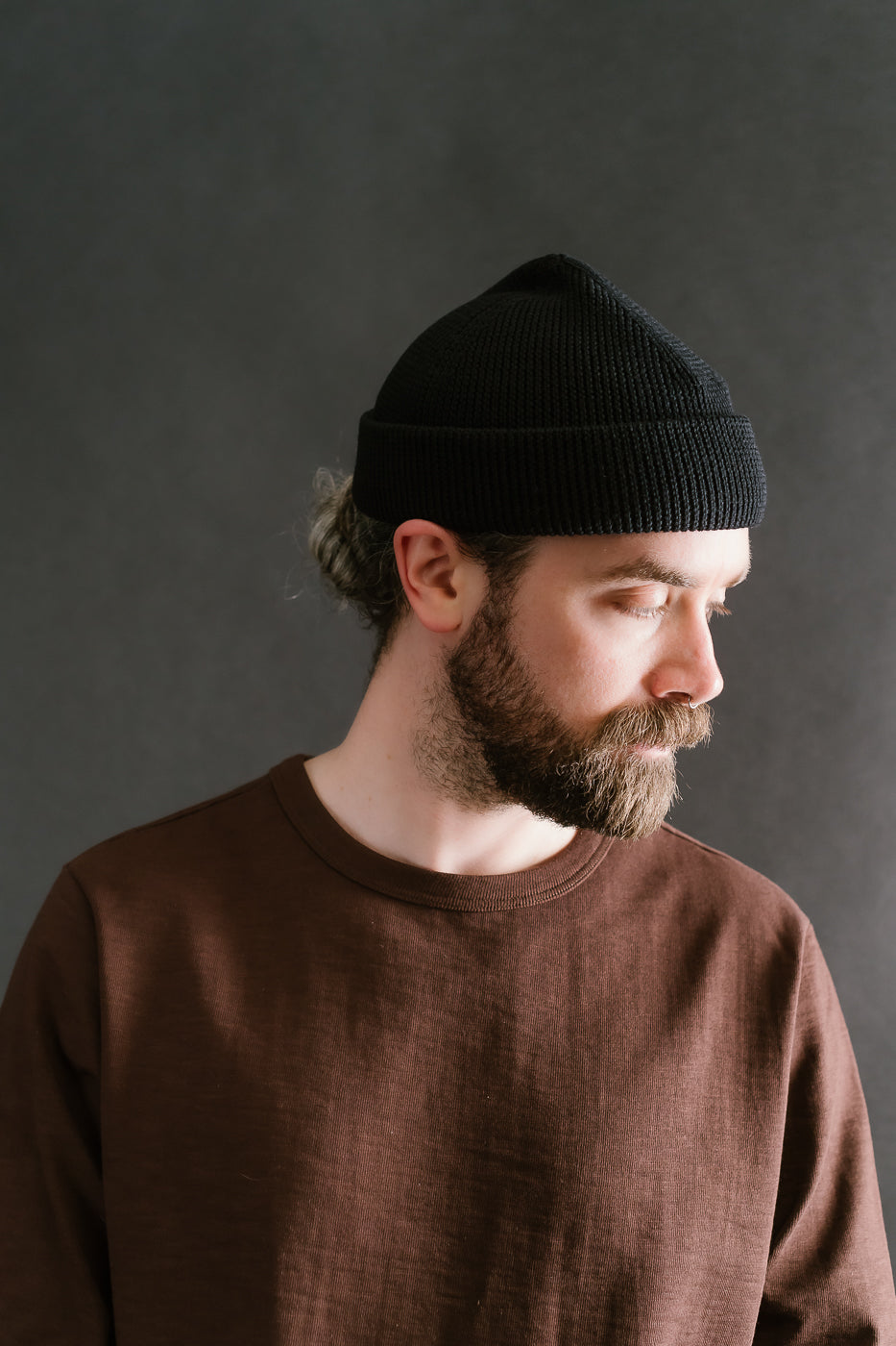 MWBN05.99 - Ribbed Structure Watch Cap Merino Wool  - Deep Black