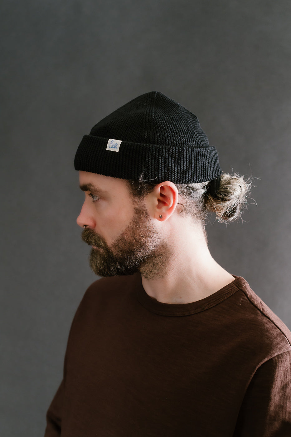 MWBN05.99 - Ribbed Structure Watch Cap Merino Wool  - Deep Black